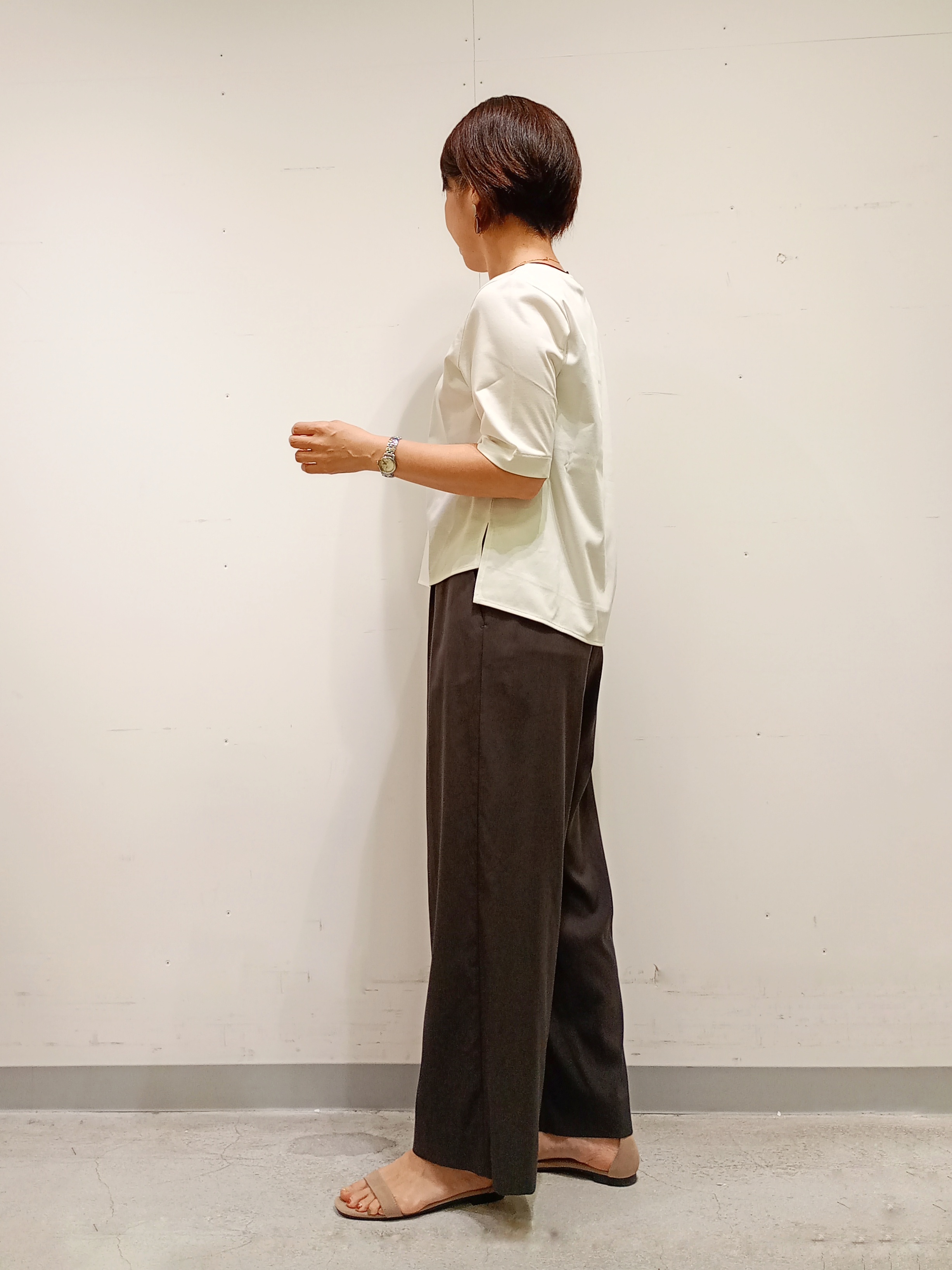Kさんの「INDIVI｜【抗菌防臭／消臭】上品光沢コットンTシャツ」を使ったコーディネート