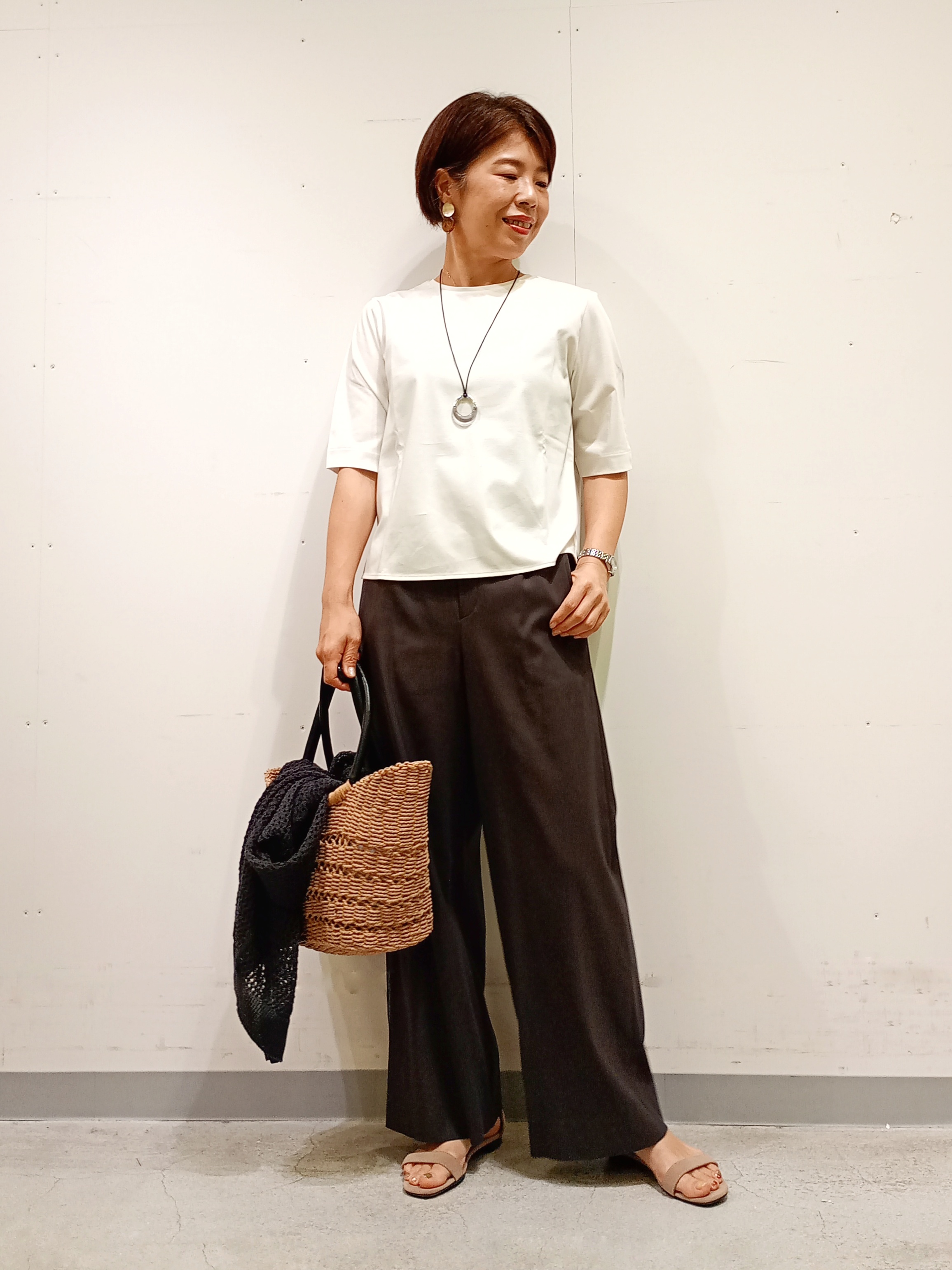 Kさんの「INDIVI｜【洗える／コットン】メッシュジップニットカーディガン」を使ったコーディネート