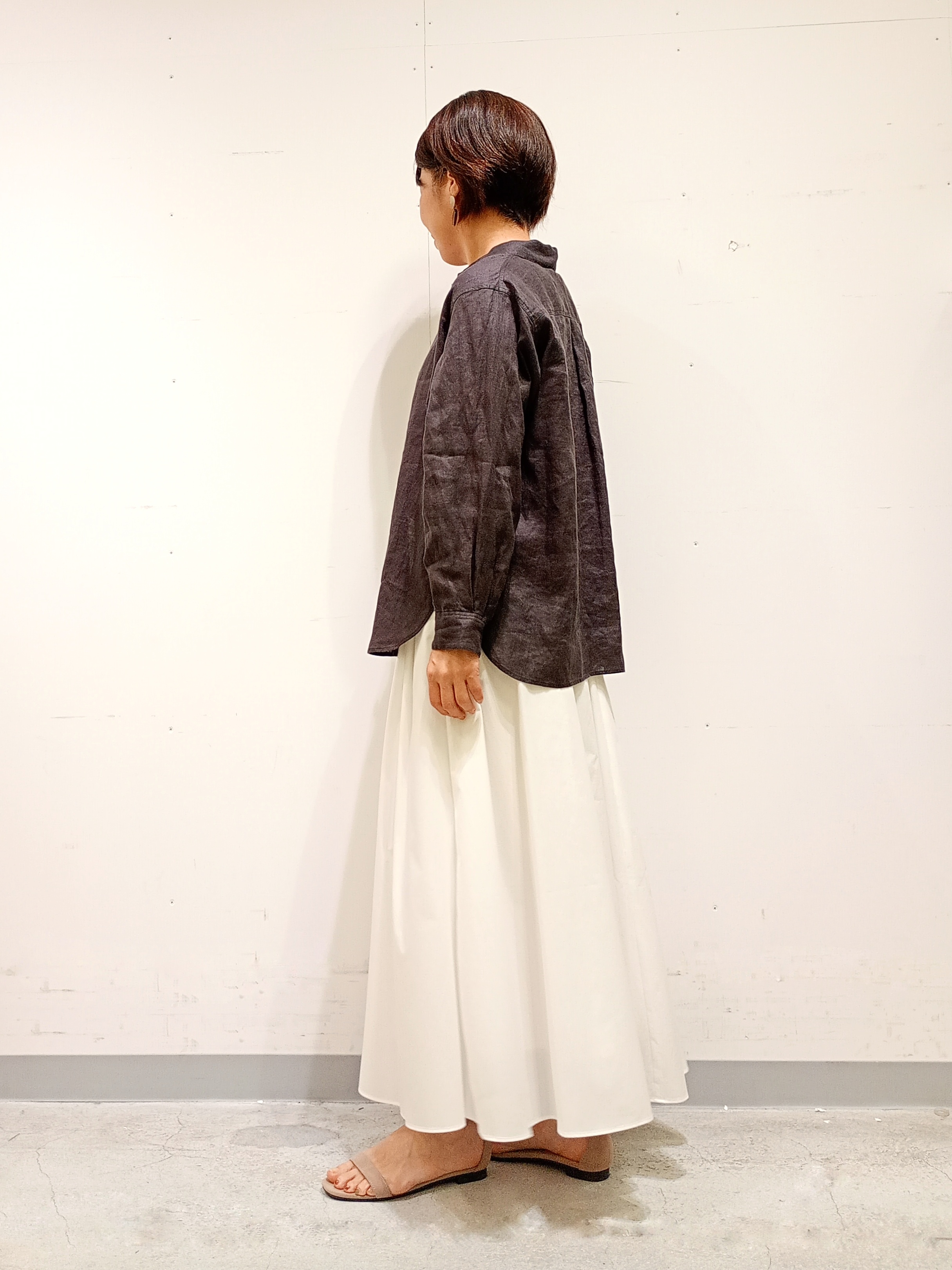 Kさんの「INDIVI｜【接触冷感／2WAY】カシュクールリネンシャツ」を使ったコーディネート