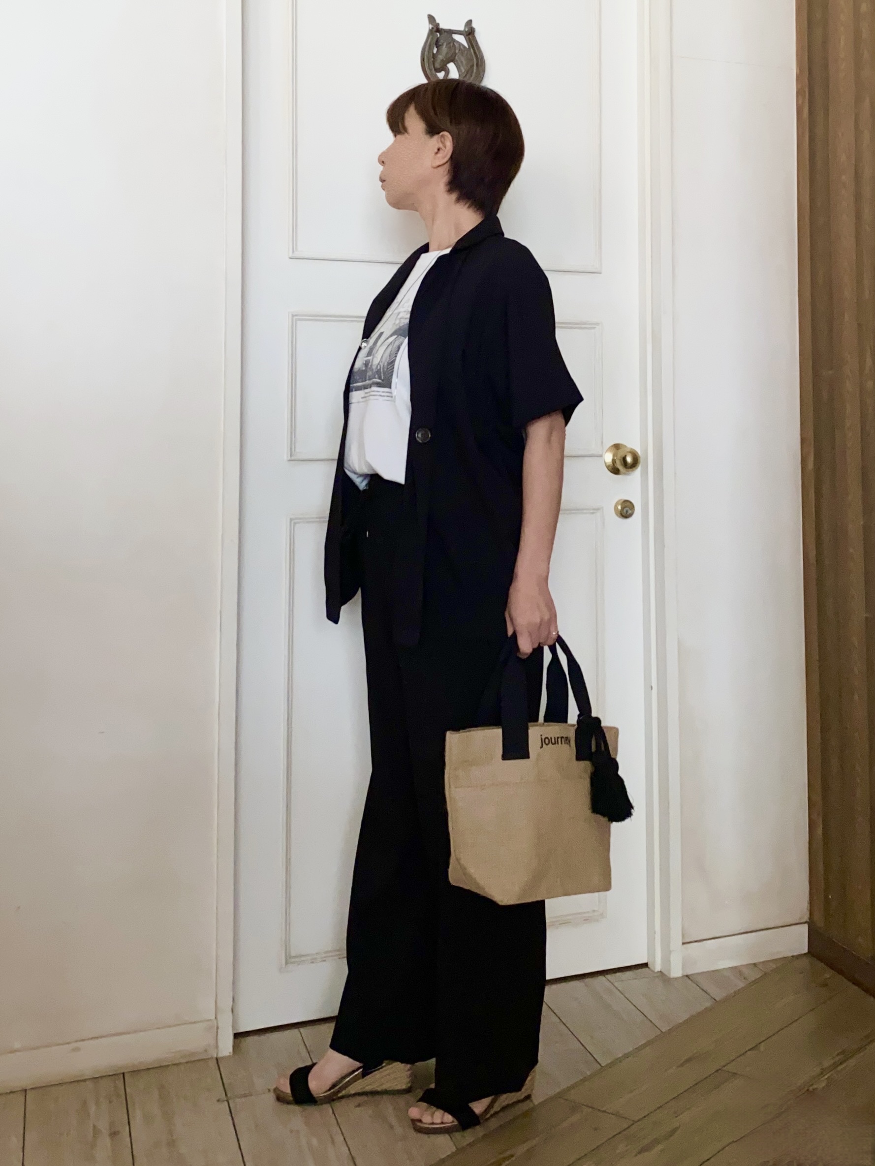 WAさんの「SHOO･LA･RUE｜【高レビュー/洗濯機可/セットアップ可】軽凛(かろりん) ひんやり半袖ジャケット」を使ったコーディネート
