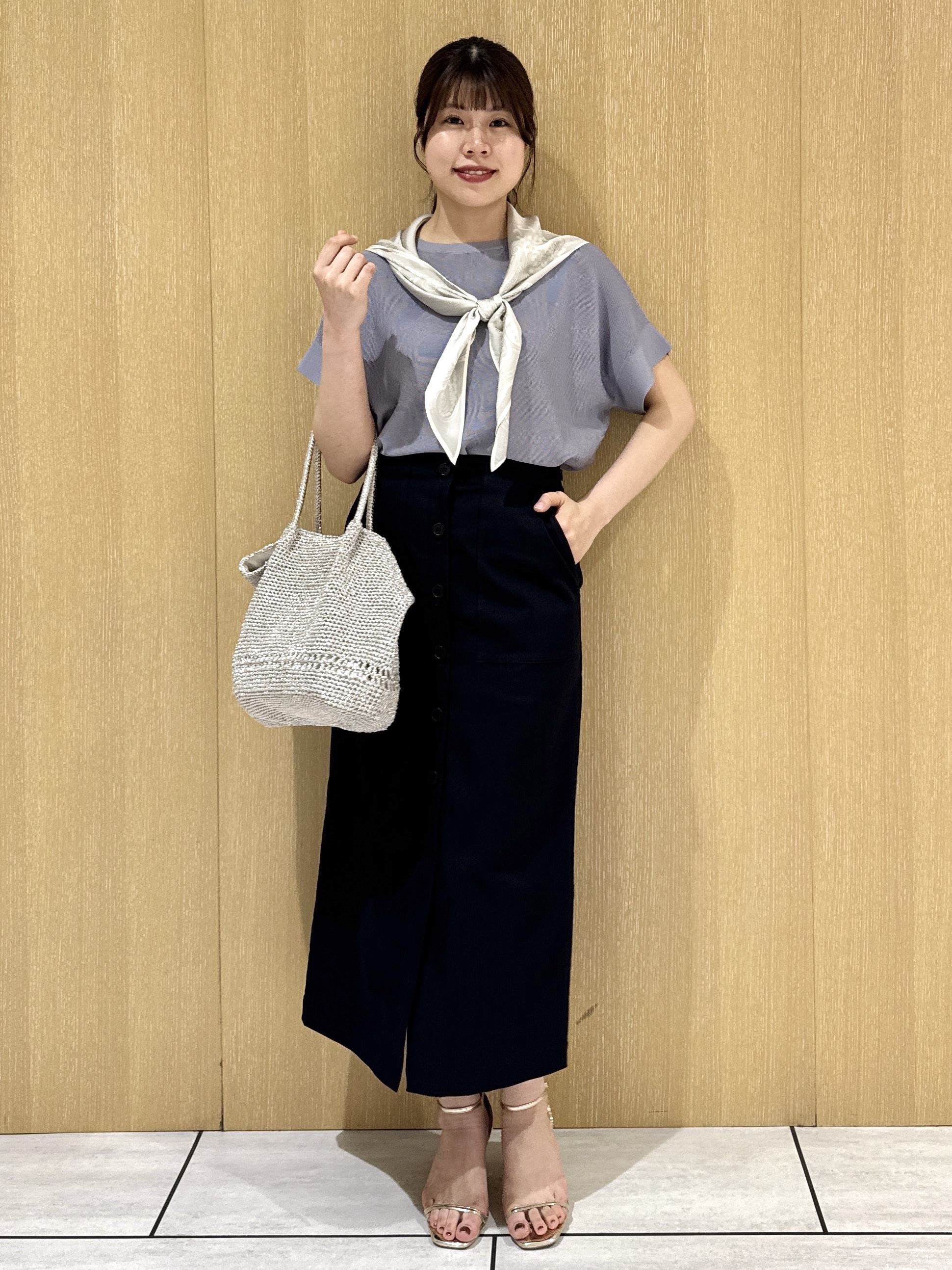 nanaさんの「UNTITLED｜【11色展開/体型カバー】前後2WAYフレンチスリーブニット」を使ったコーディネート