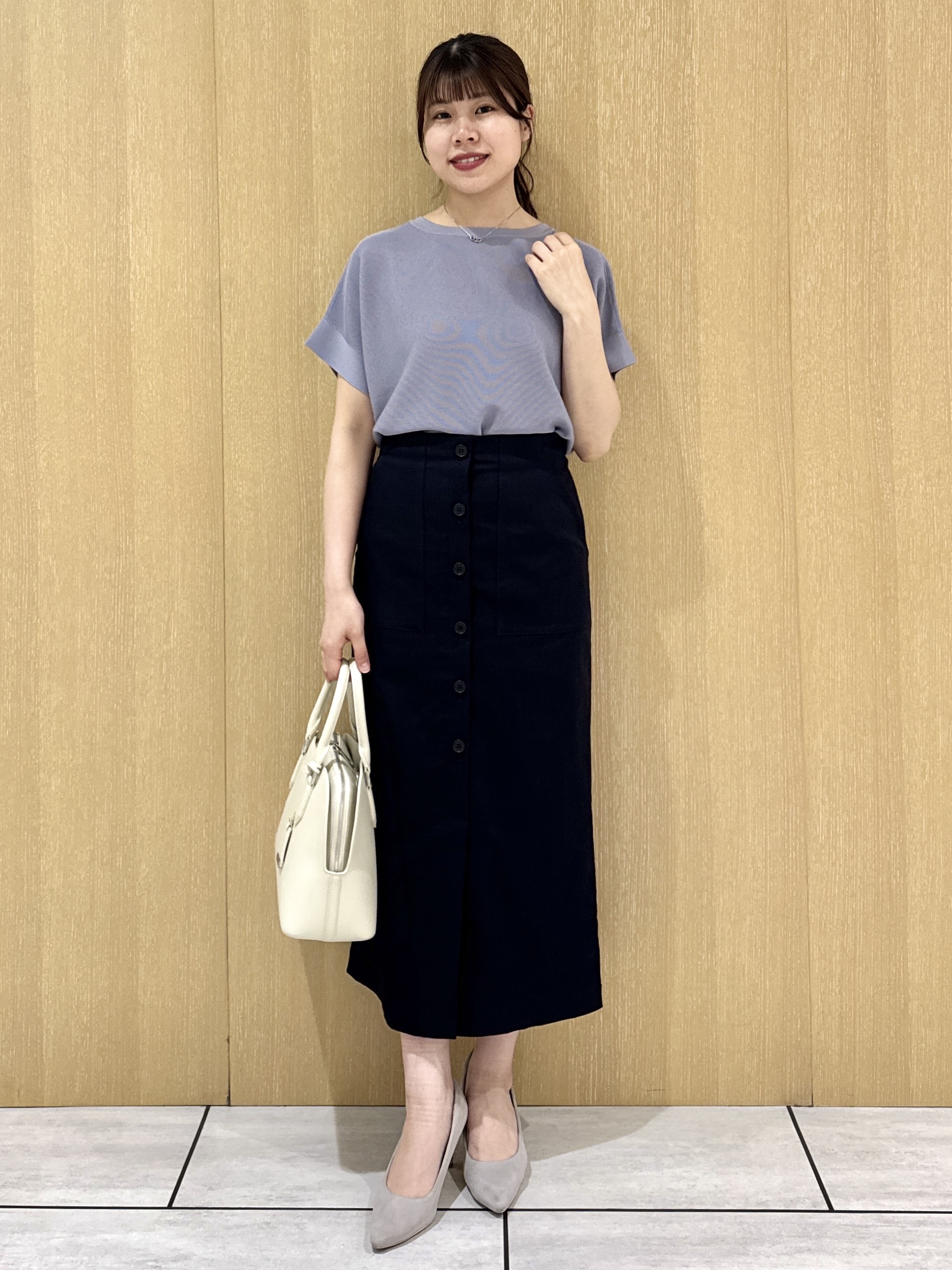 nanaさんの「UNTITLED｜【11色展開/体型カバー】前後2WAYフレンチスリーブニット」を使ったコーディネート