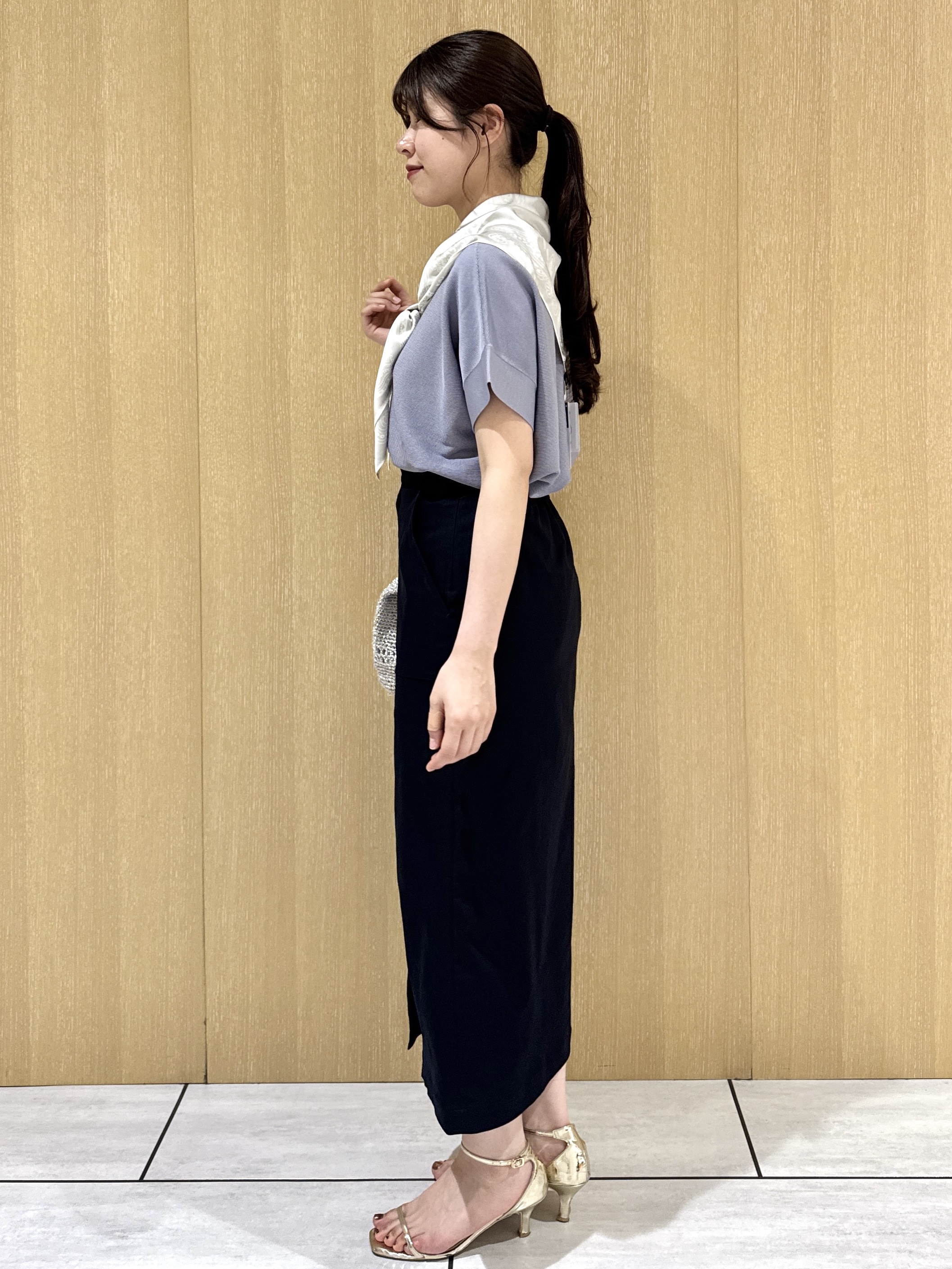 nanaさんの「UNTITLED｜【11色展開/体型カバー】前後2WAYフレンチスリーブニット」を使ったコーディネート