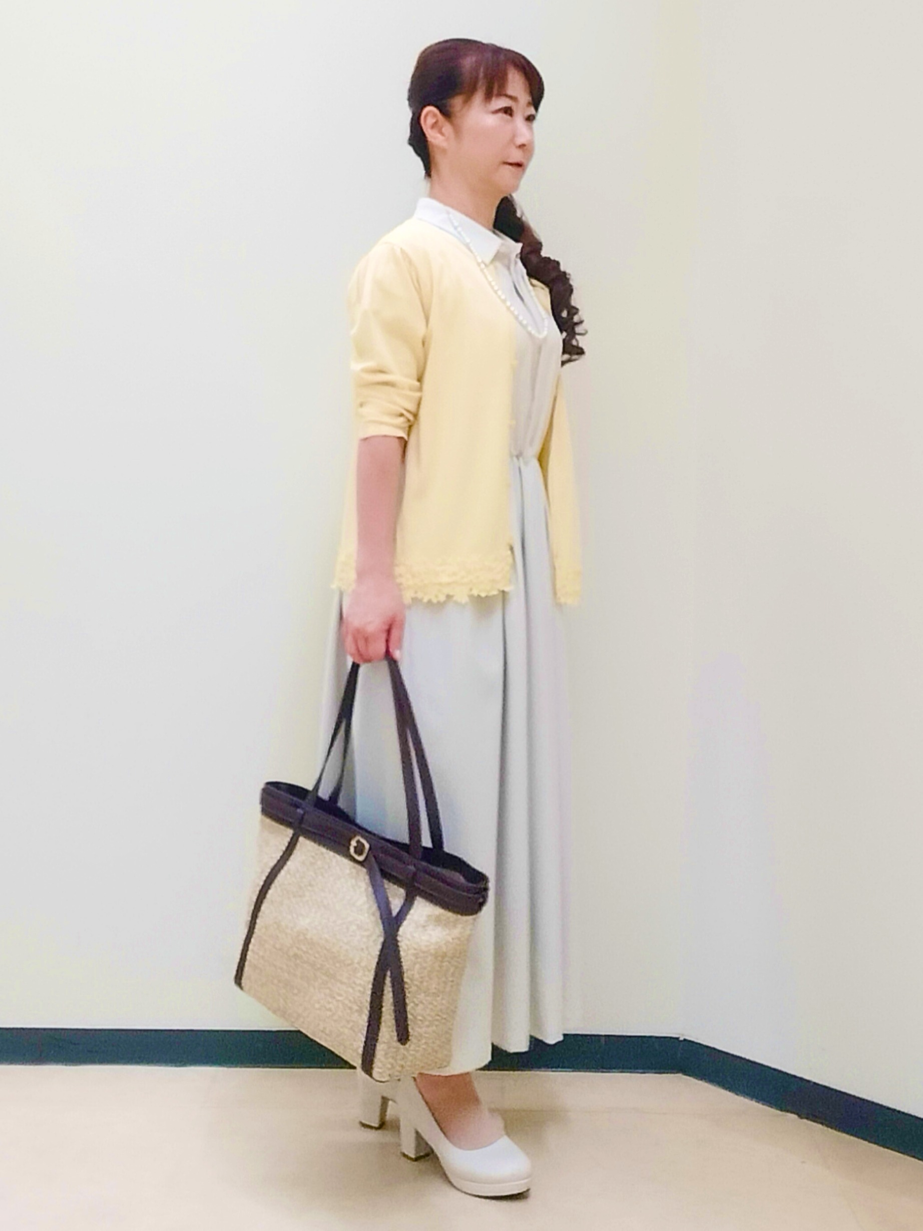 花さんの「Reflect｜フレンチスリーブシャツワンピース」を使ったコーディネート
