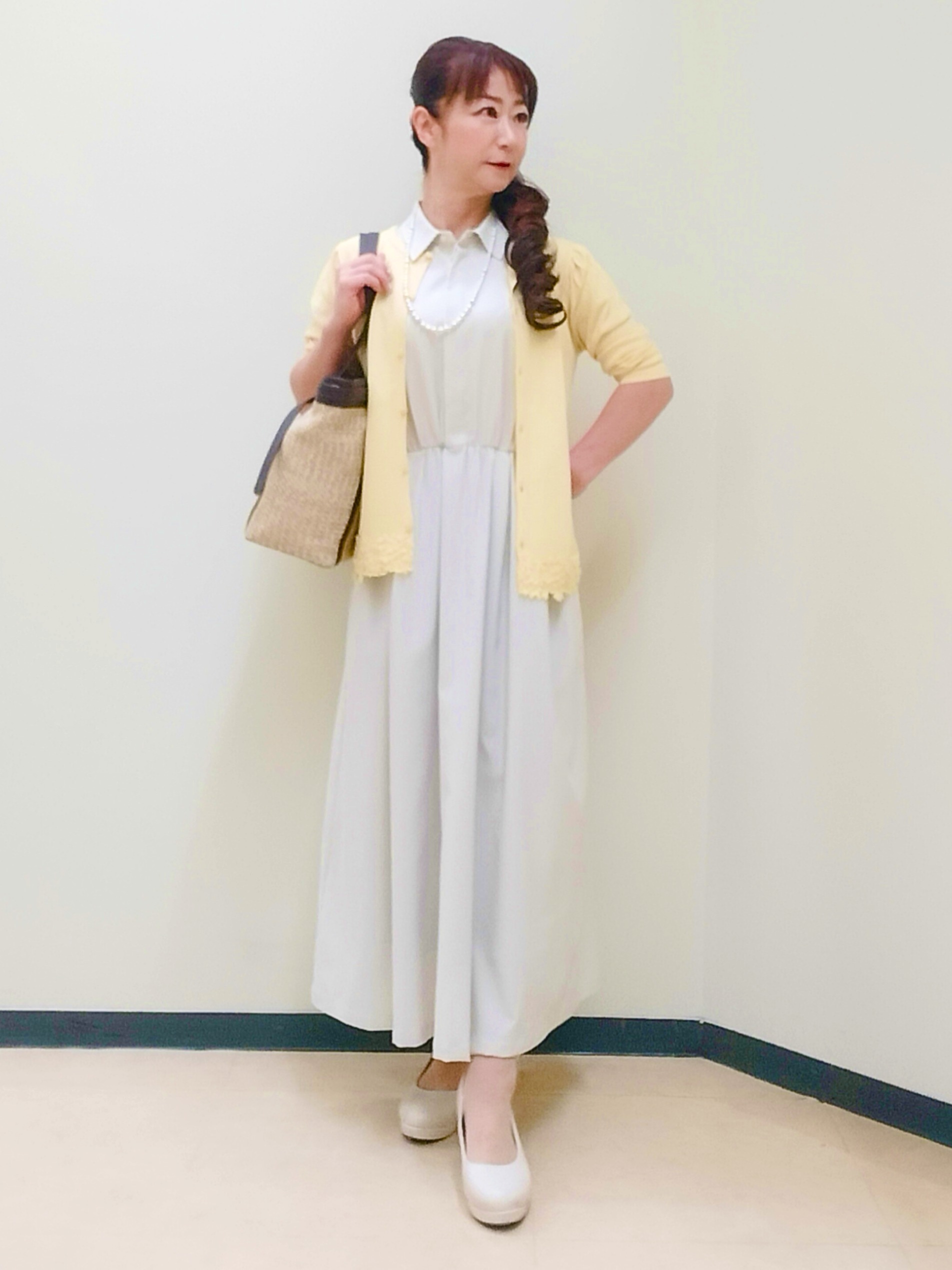 花さんの「Reflect｜フレンチスリーブシャツワンピース」を使ったコーディネート