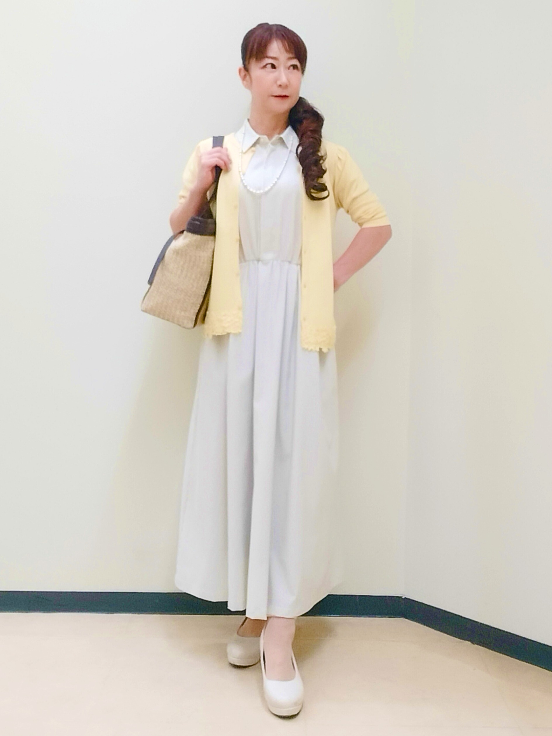 花さんの「Reflect｜フレンチスリーブシャツワンピース」を使ったコーディネート