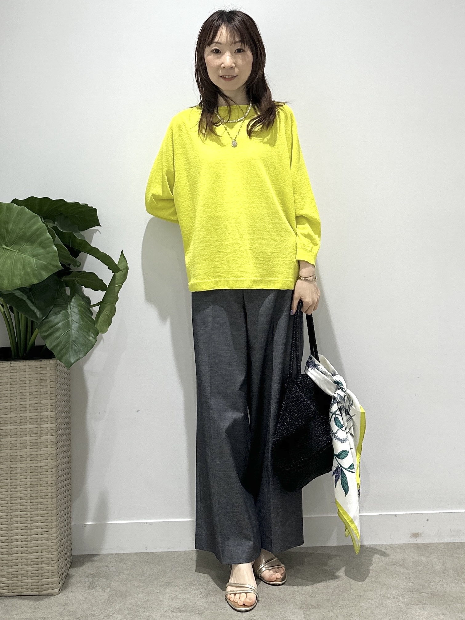 Miwaさんの「UNTITLED｜【ゆったり/リラクシー】リネンボートネックプルオーバー」を使ったコーディネート