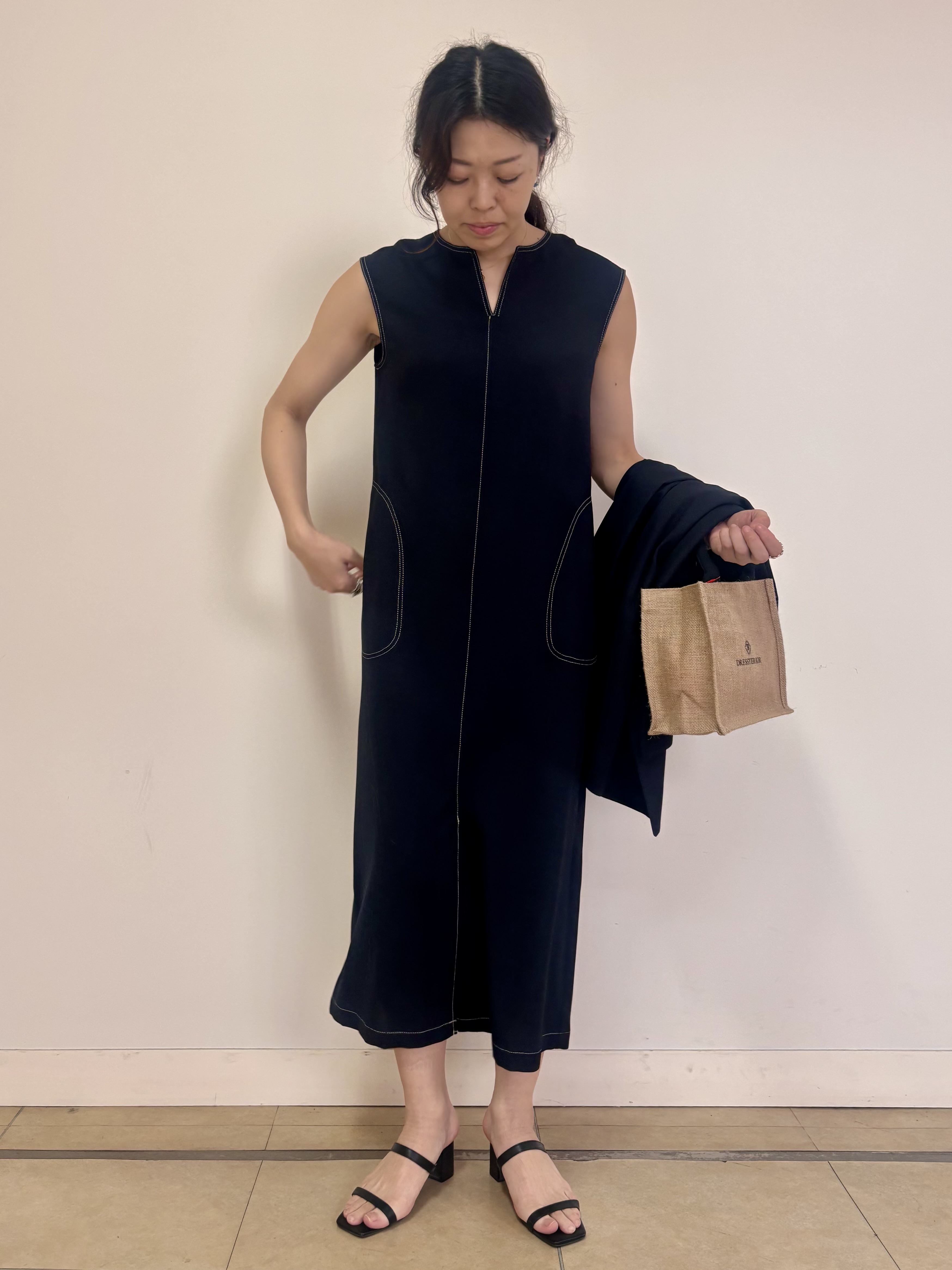 Harukaさんの「DRESSTERIOR｜【セットアップ可/UVカット/接触冷感/吸水速乾】ウォッシャブル リネンライクドルマンジャケット」を使ったコーディネート