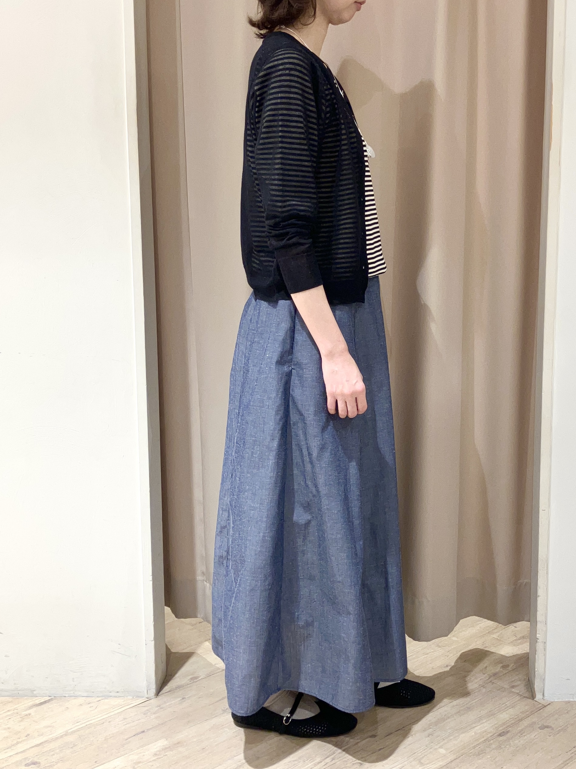 kimiさんの「grove｜高評価！【洗える/名品】大人の透け感、シアーカーディガン」を使ったコーディネート