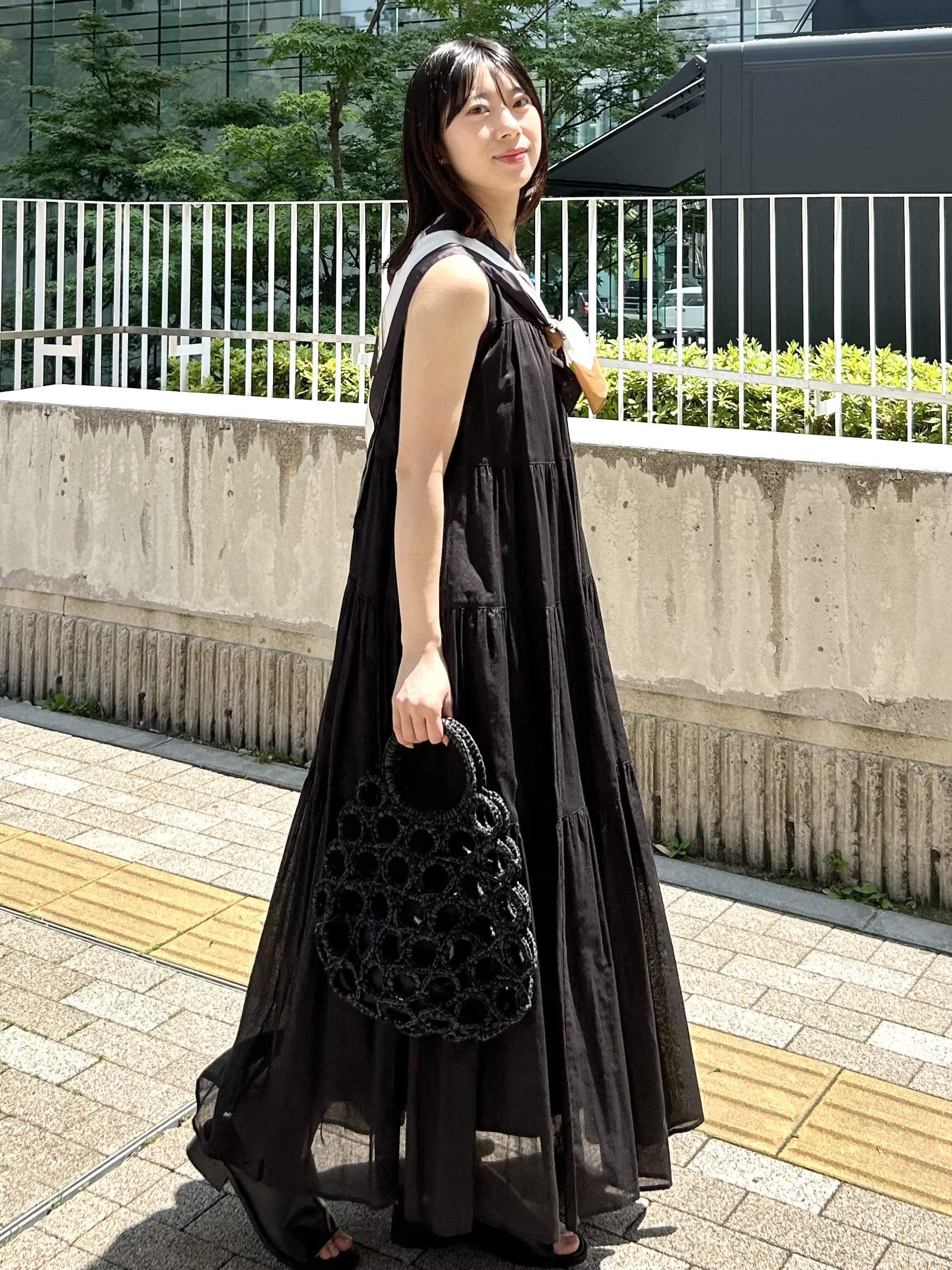 RINAさんの「OPAQUE.CLIP｜ティアードサマードレス／オーガニックコットン混【洗濯機OK】」を使ったコーディネート