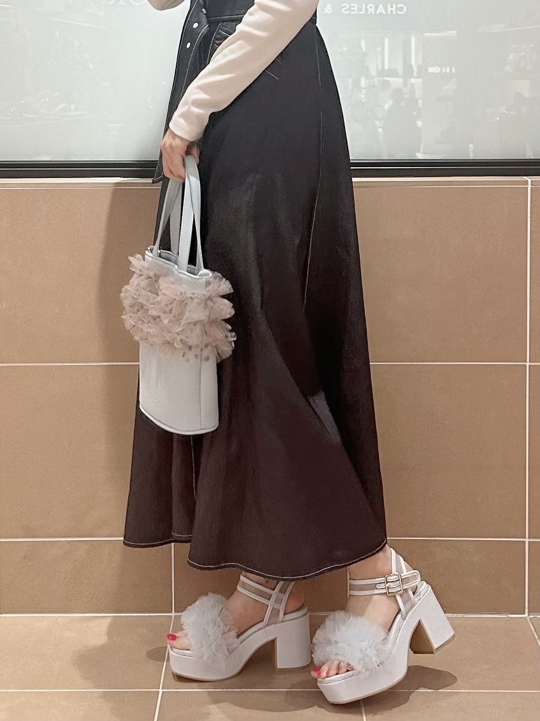 そるちゃさんの「ESPERANZA｜【ナチュ盛り／サンダル】2WAYフリルナチュ盛りサンダル」を使ったコーディネート