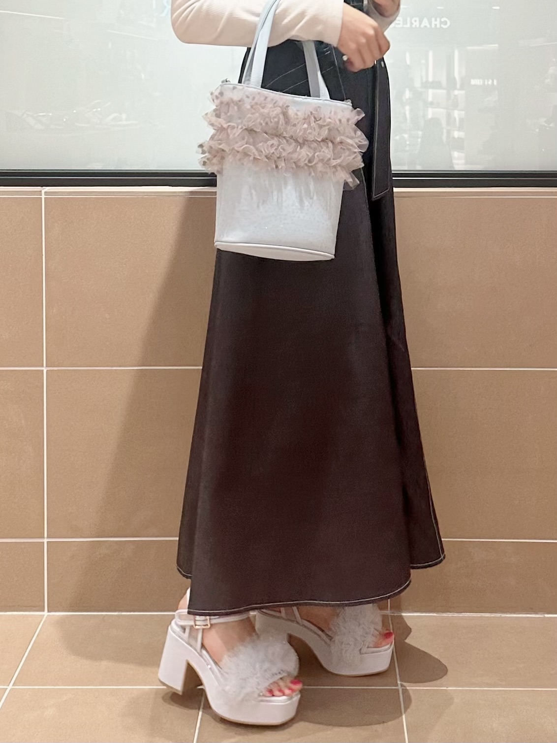 そるちゃさんの「ESPERANZA｜【ナチュ盛り／サンダル】2WAYフリルナチュ盛りサンダル」を使ったコーディネート