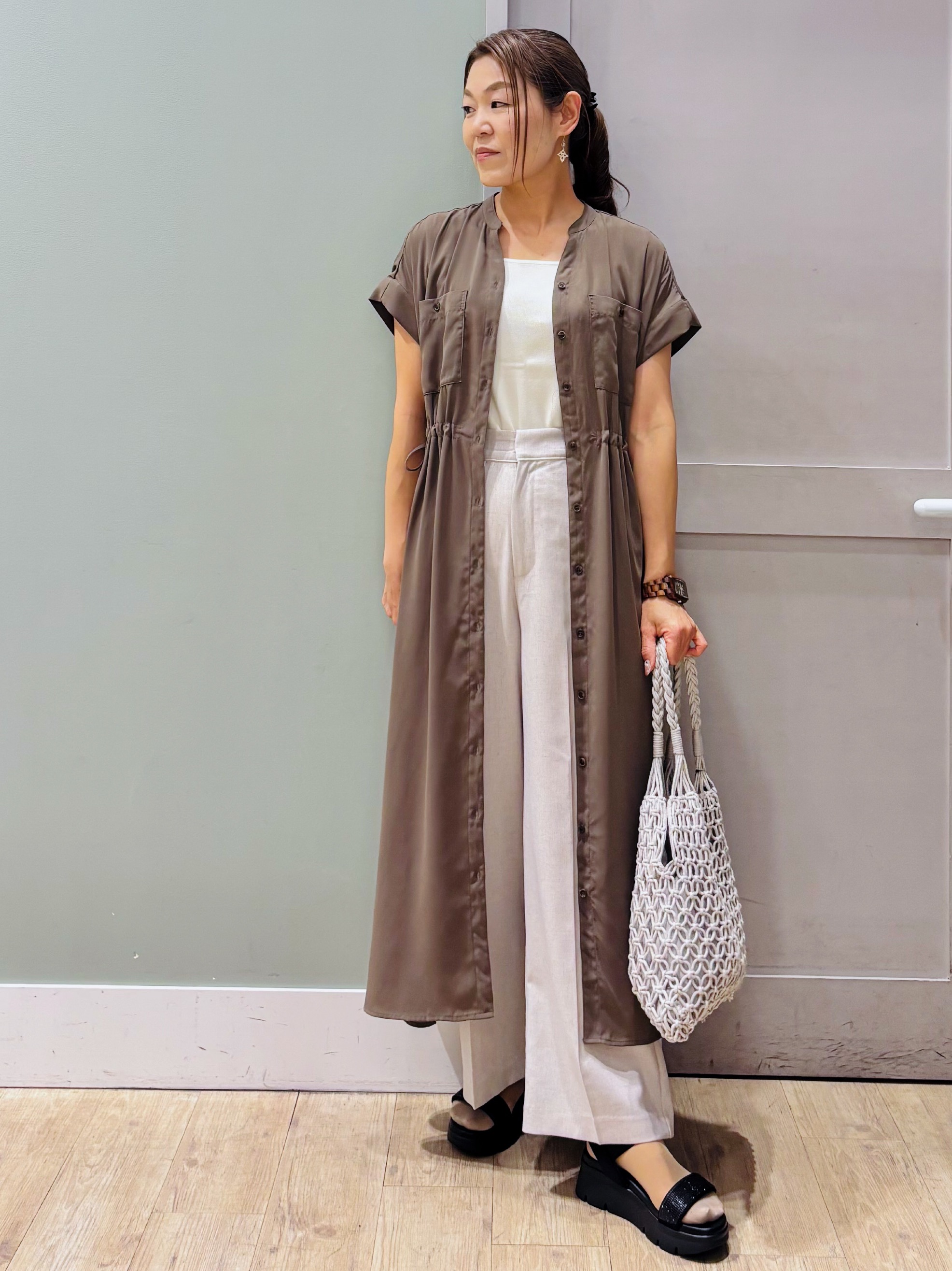 Komi☆さんの「grove｜【シリーズ累計36万枚！名品ニット】やわらかドライタッチ ドルマンニット」を使ったコーディネート