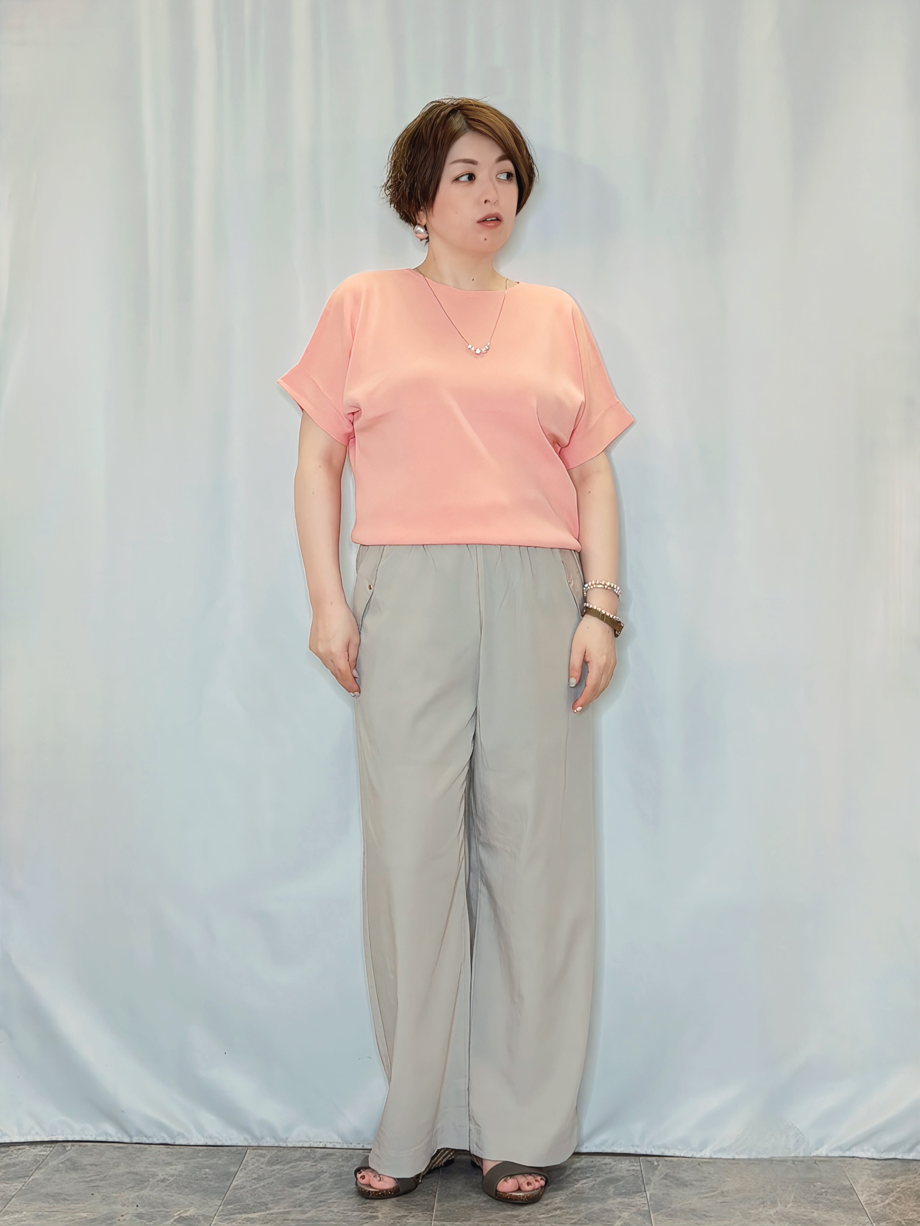 たみさんの「SHOO･LA･RUE｜【高レビュー/洗濯機可/セットアップ可】軽凛(かろりん) ひんやり半袖ジャケット」を使ったコーディネート