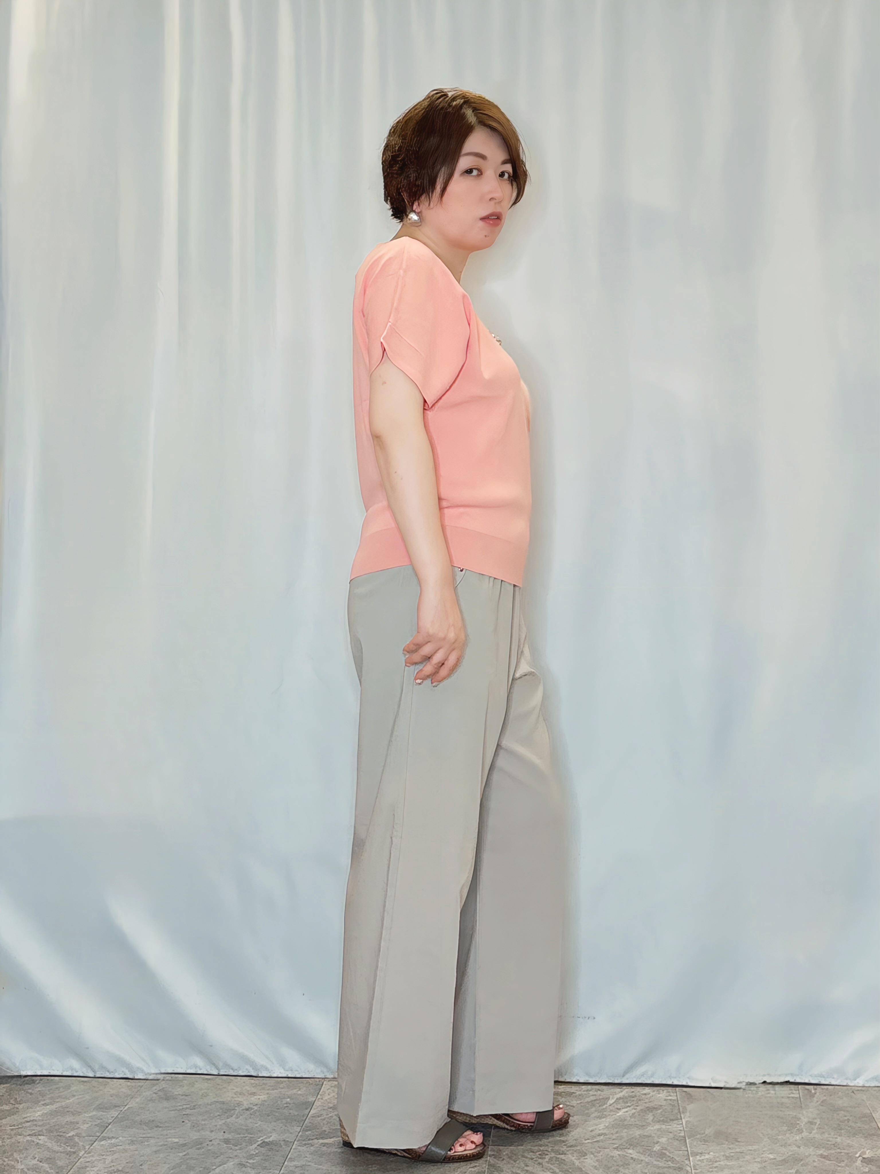 たみさんの「SHOO･LA･RUE｜【高レビュー/洗濯機可/セットアップ可】軽凛(かろりん) ひんやり半袖ジャケット」を使ったコーディネート
