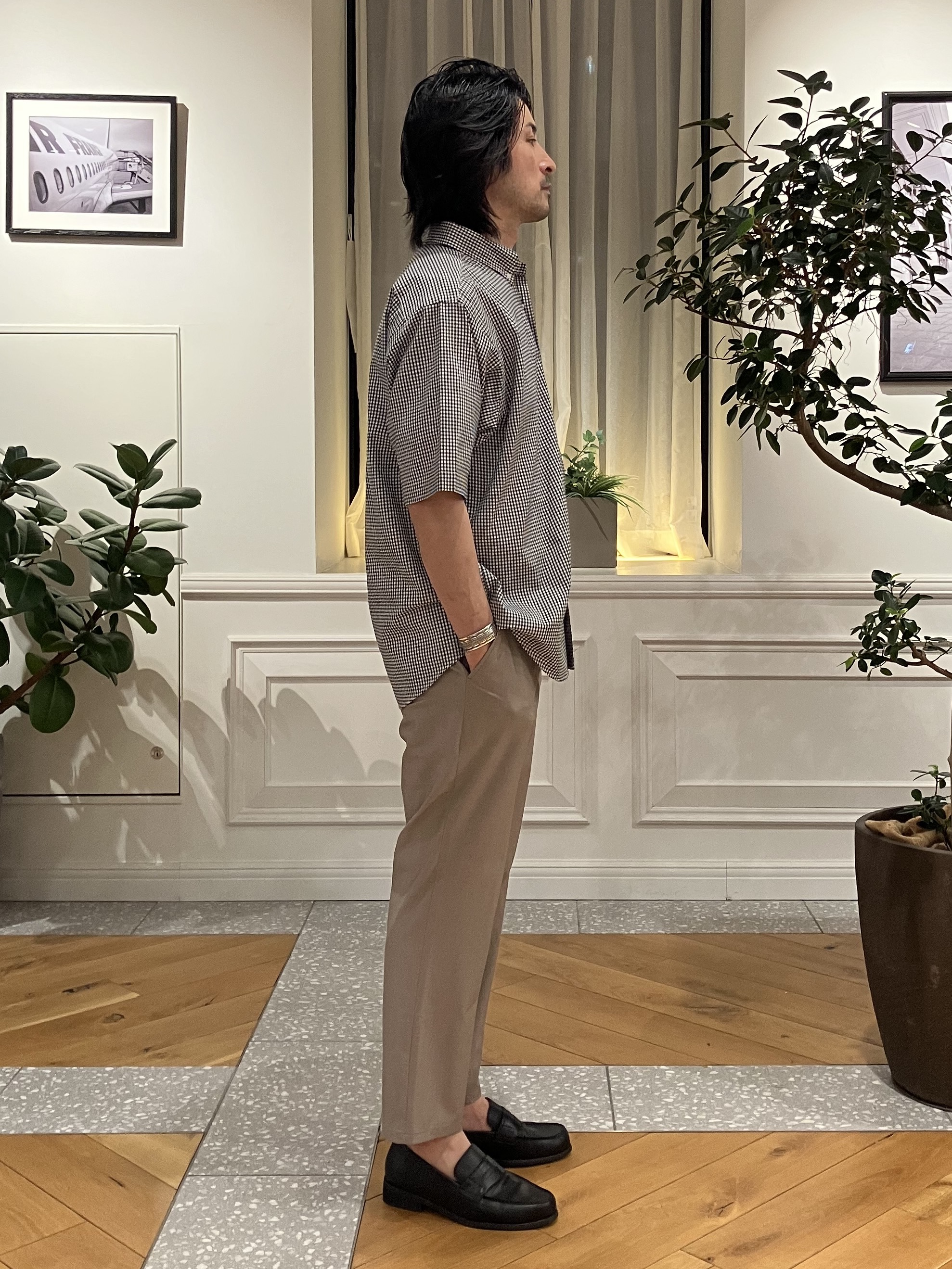 junyaさんの「DRESSTERIOR｜DANTON（ダントン）ドットボタン ボタンダウンシャツ ショートスリーブ」を使ったコーディネート