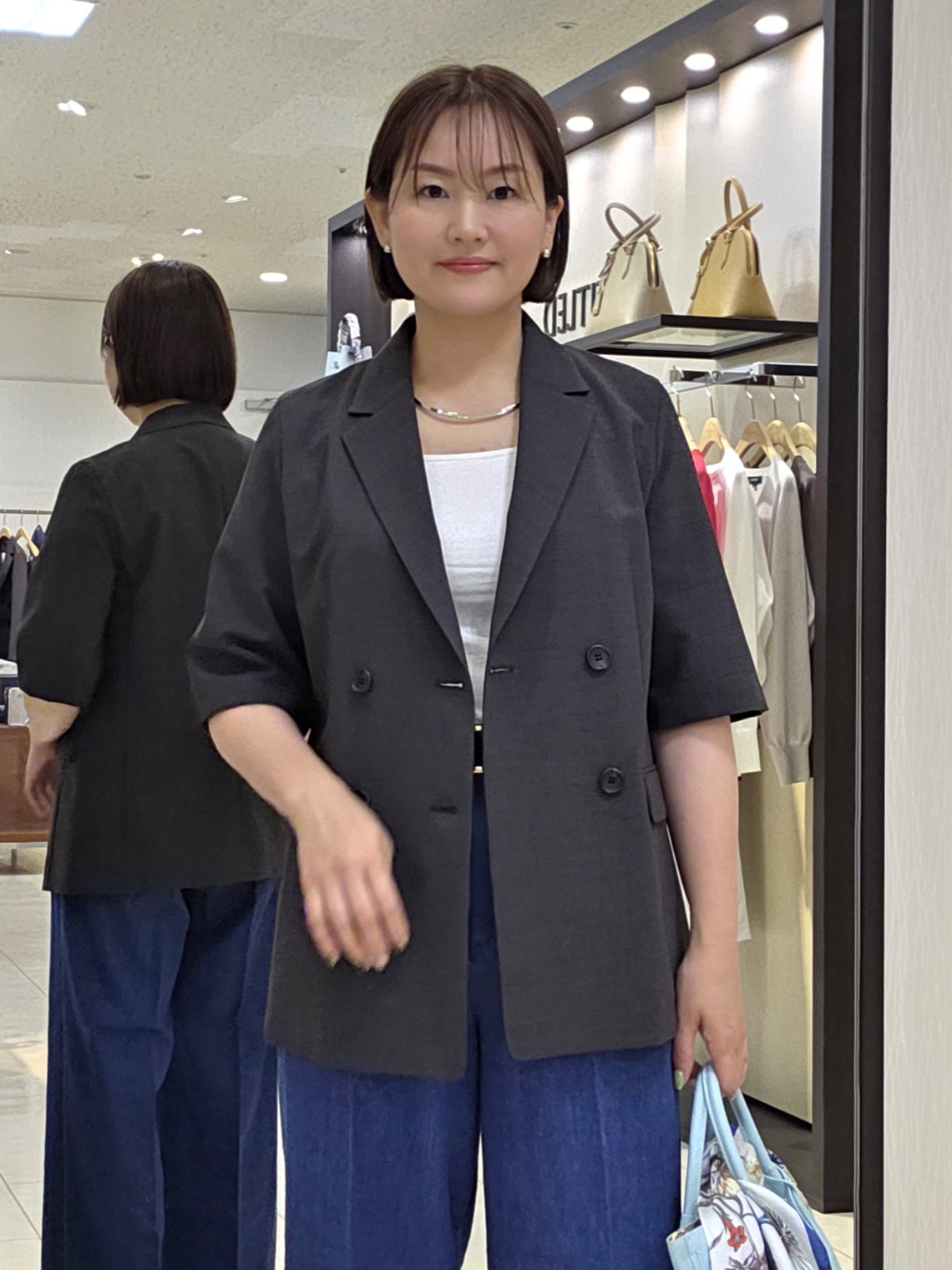 naokoさんの「UNTITLED｜【シワになりにくい/セットアップ可/接触冷感】ハーフスリーブジャケット」を使ったコーディネート