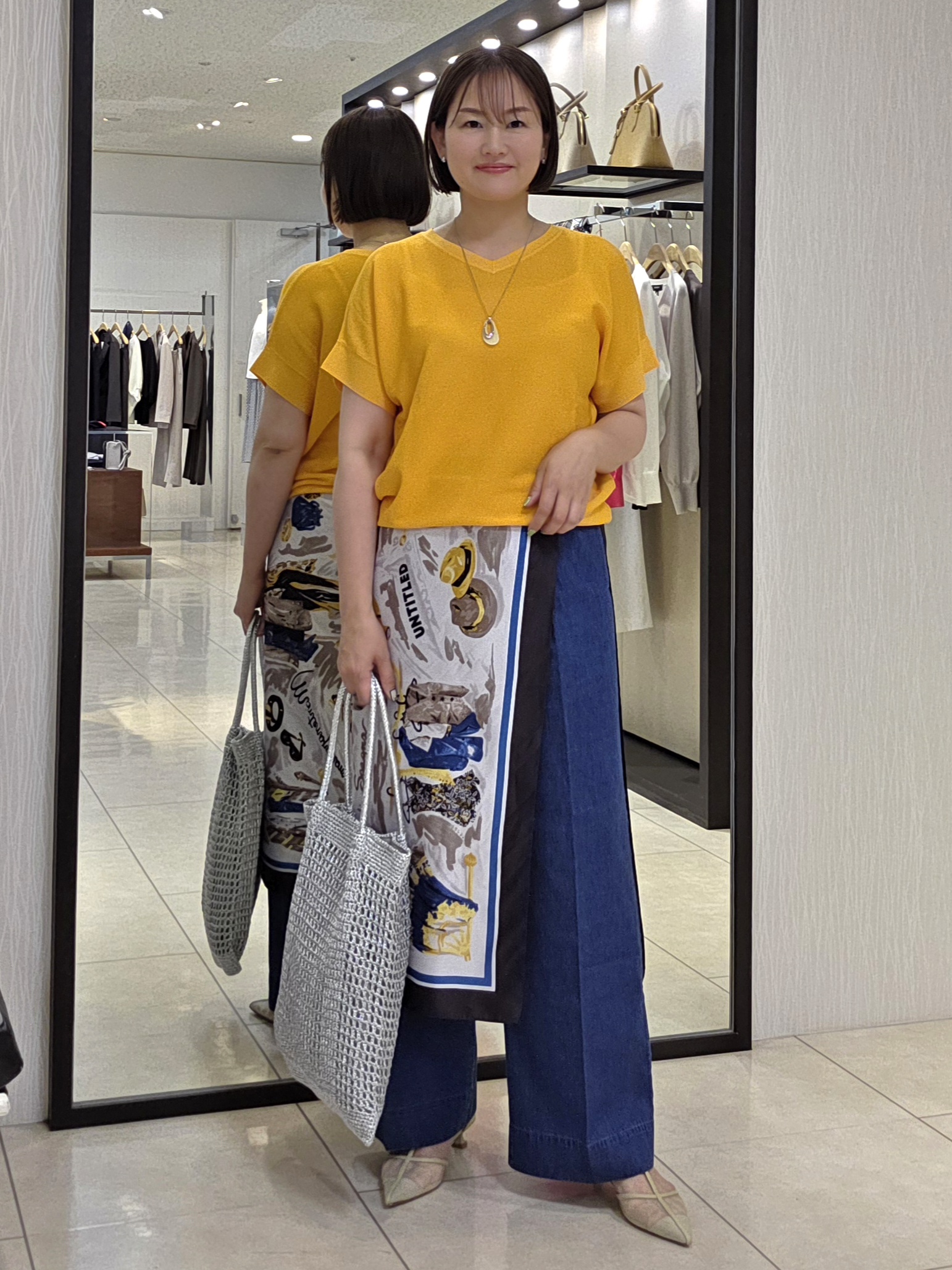 naokoさんの「UNTITLED｜【11色展開/体型カバー】前後2WAYフレンチスリーブニット」を使ったコーディネート