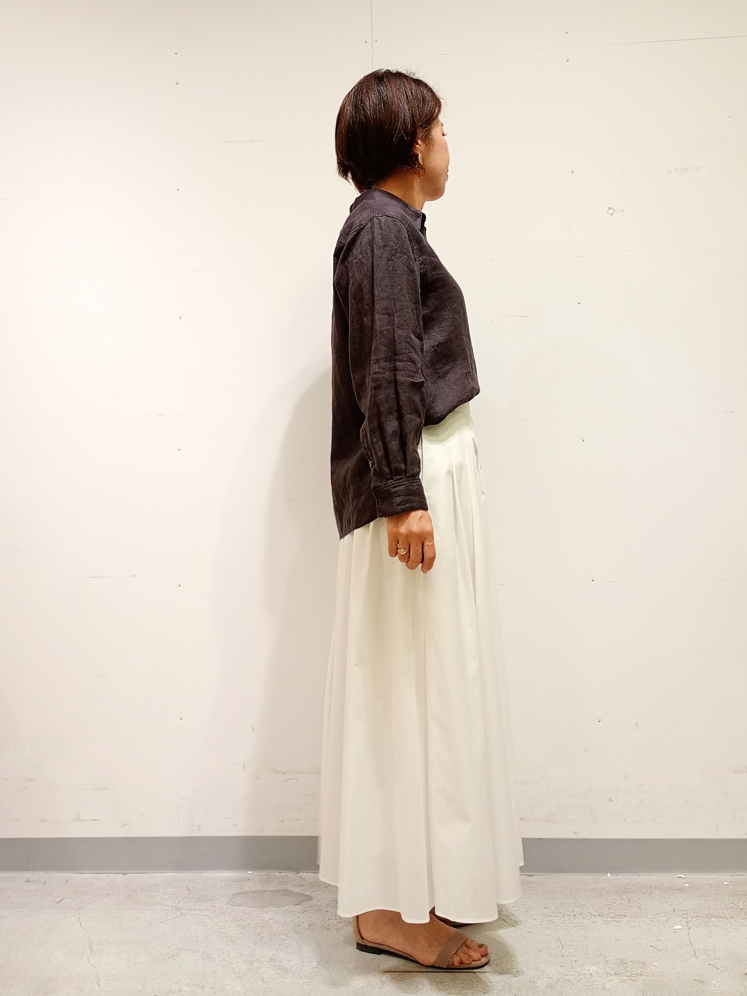 Kさんの「INDIVI｜【接触冷感／2WAY】カシュクールリネンシャツ」を使ったコーディネート