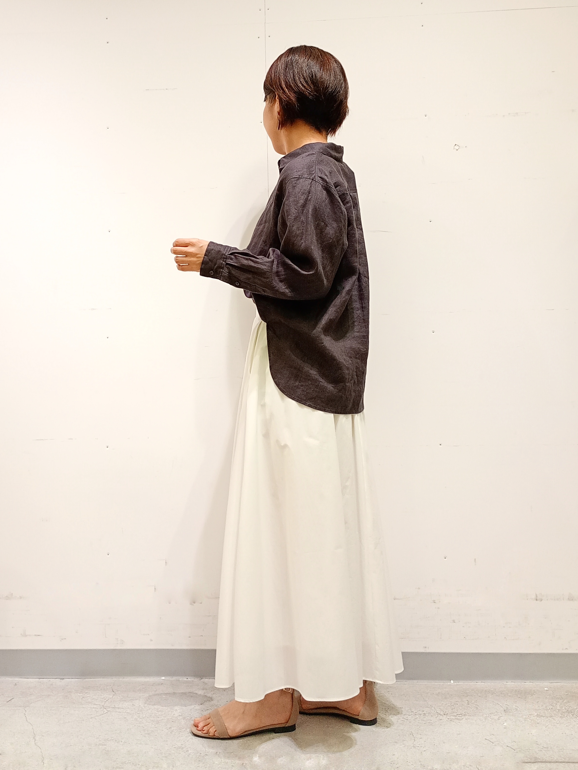 Kさんの「INDIVI｜【接触冷感／2WAY】カシュクールリネンシャツ」を使ったコーディネート