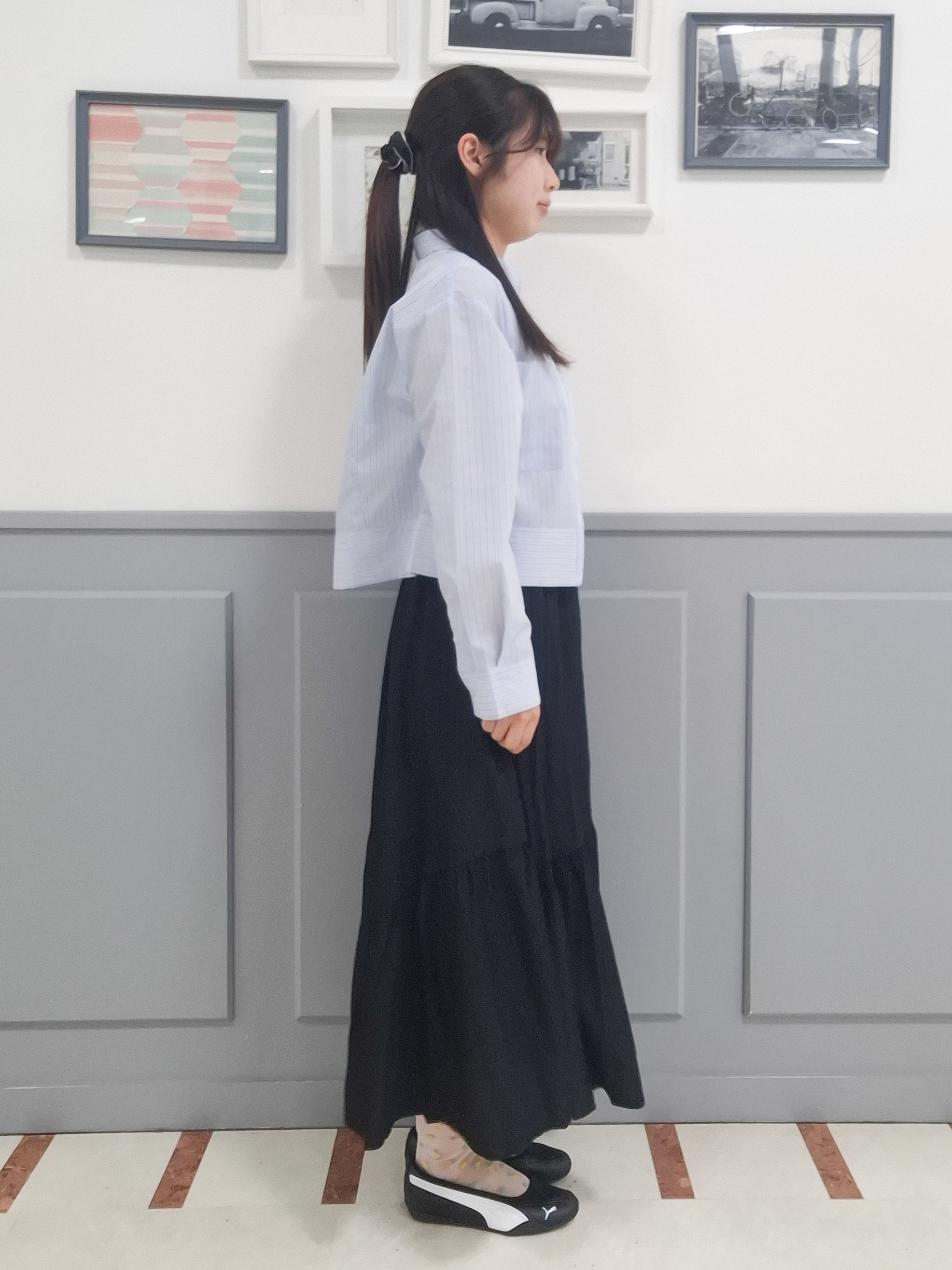 さっちーさんの「grove｜【貴島明日香さん着用／イージーケア／接触冷感】麻混クロップドシャツ」を使ったコーディネート