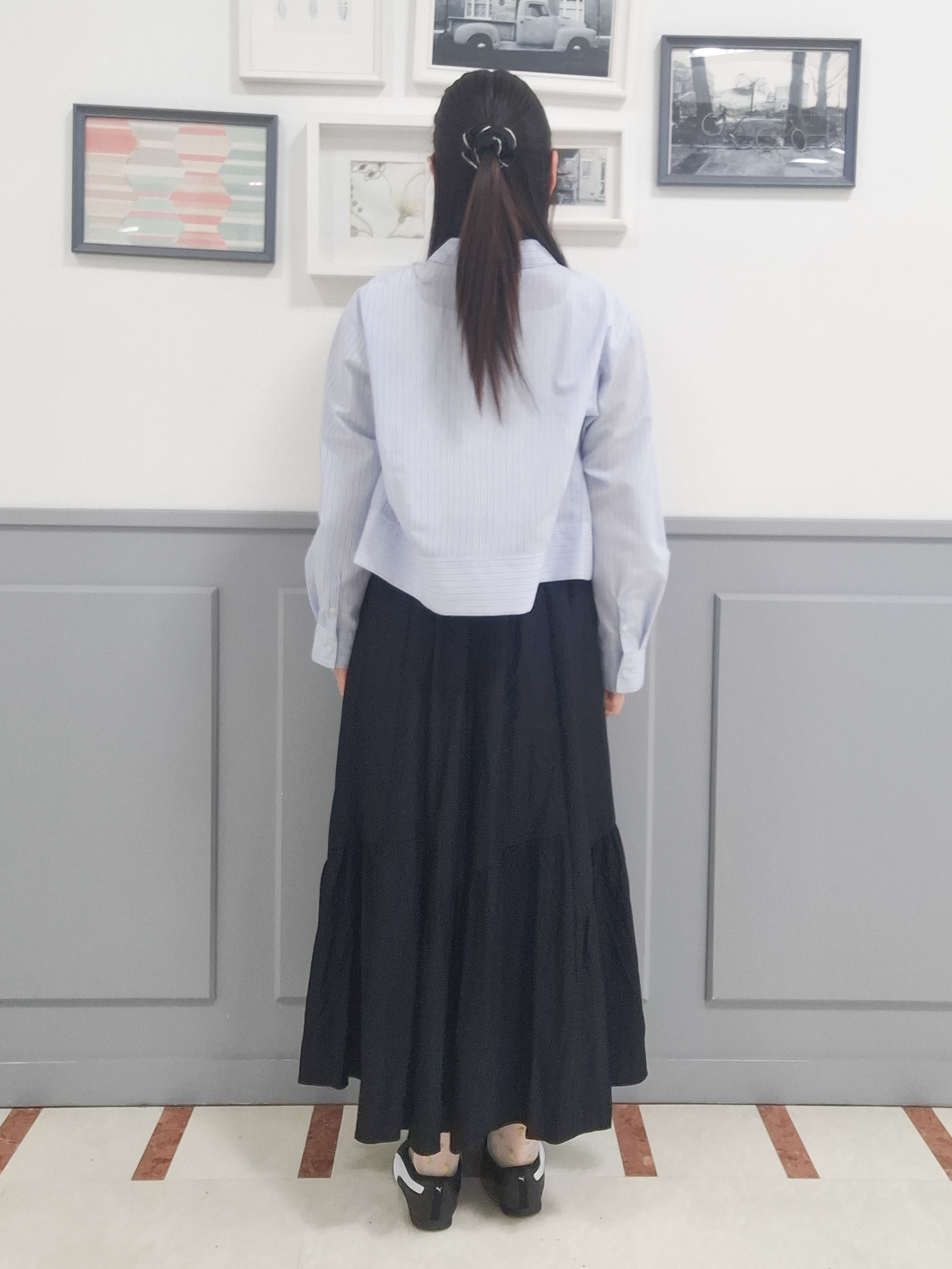 さっちーさんの「grove｜【貴島明日香さん着用／イージーケア／接触冷感】麻混クロップドシャツ」を使ったコーディネート