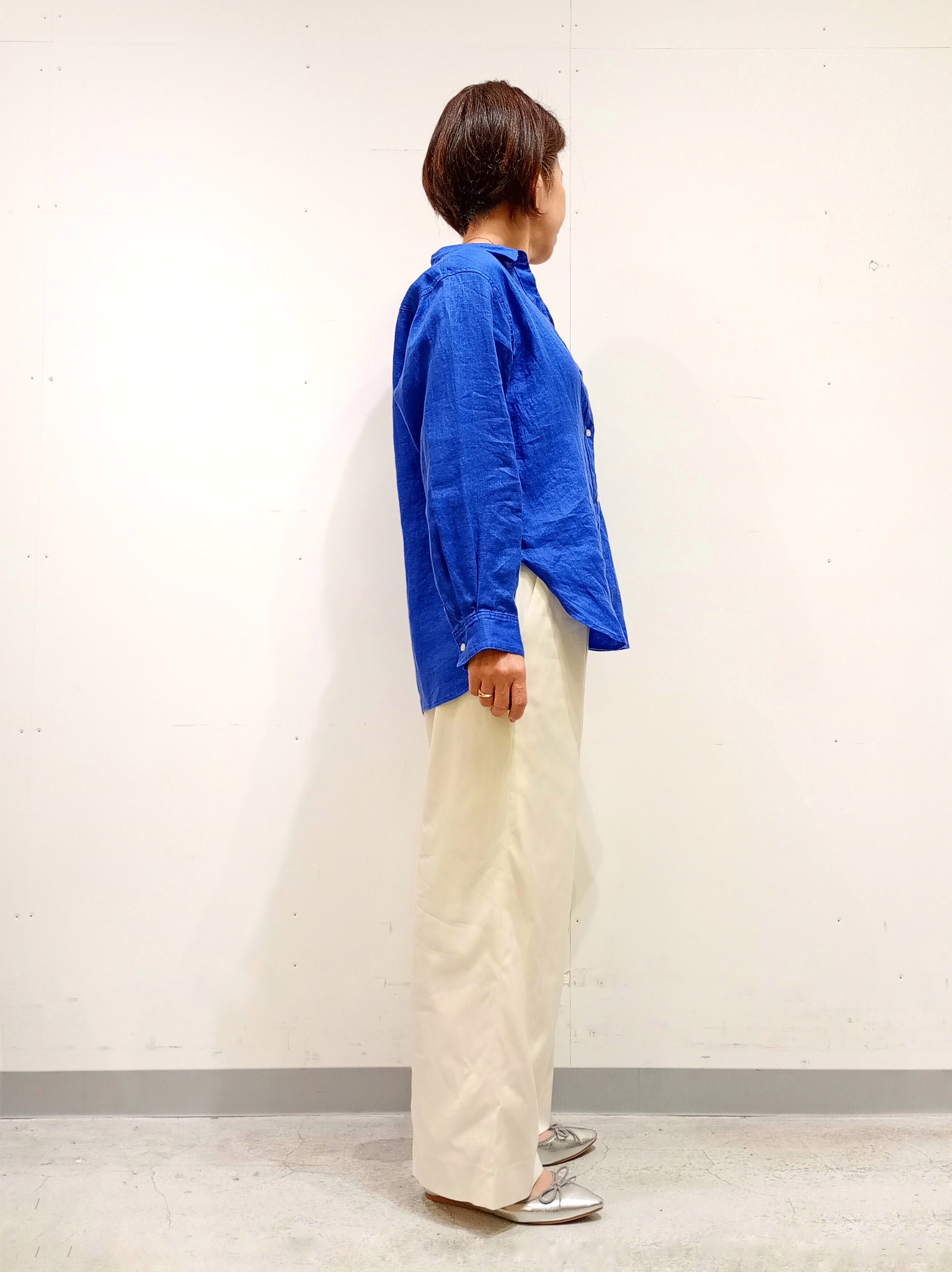 Kさんの「INDIVI｜【洗える／着心地楽ちん】ブラウス風ストライプカットソートップス」を使ったコーディネート