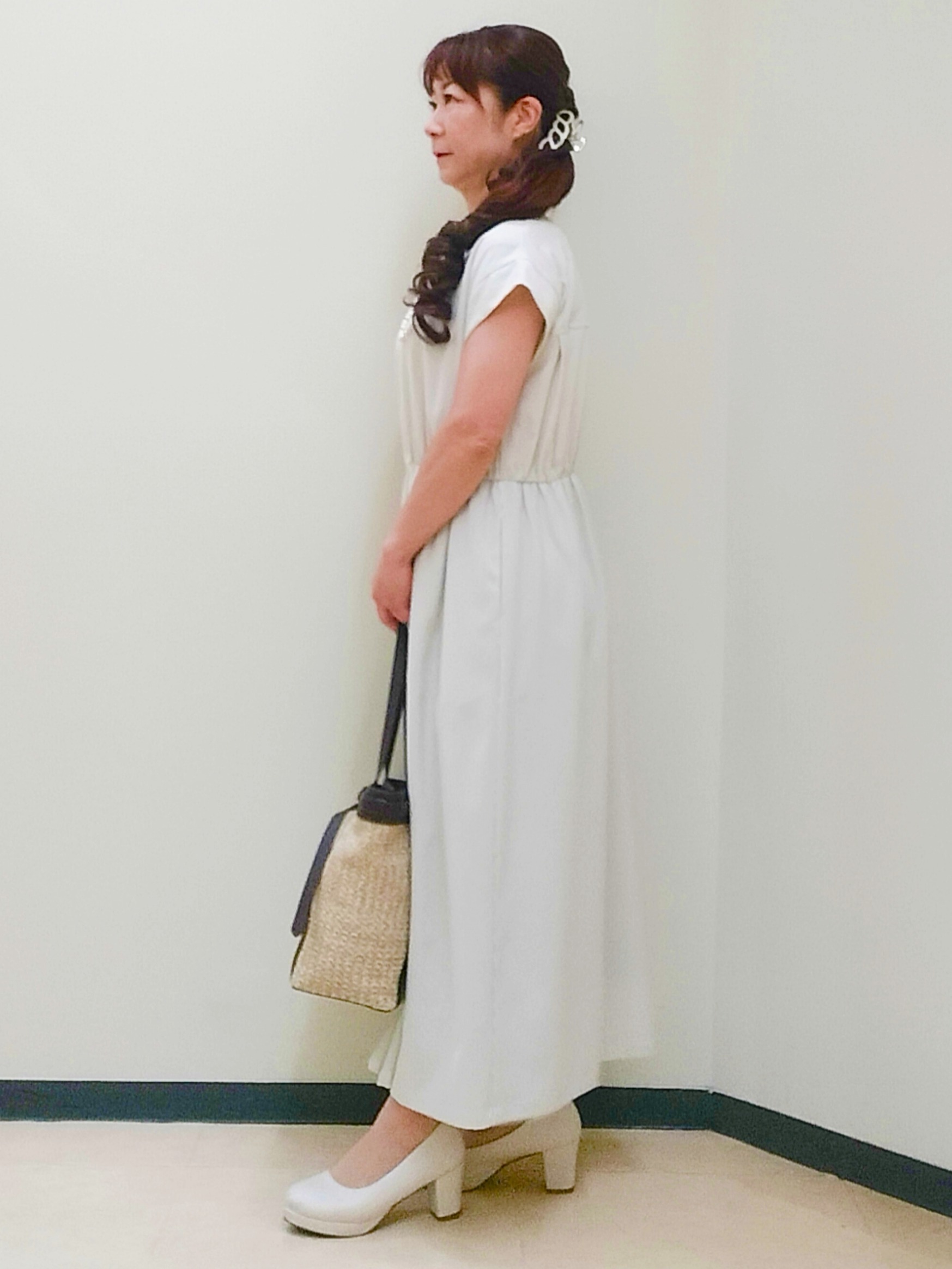 花さんの「Reflect｜フレンチスリーブシャツワンピース」を使ったコーディネート