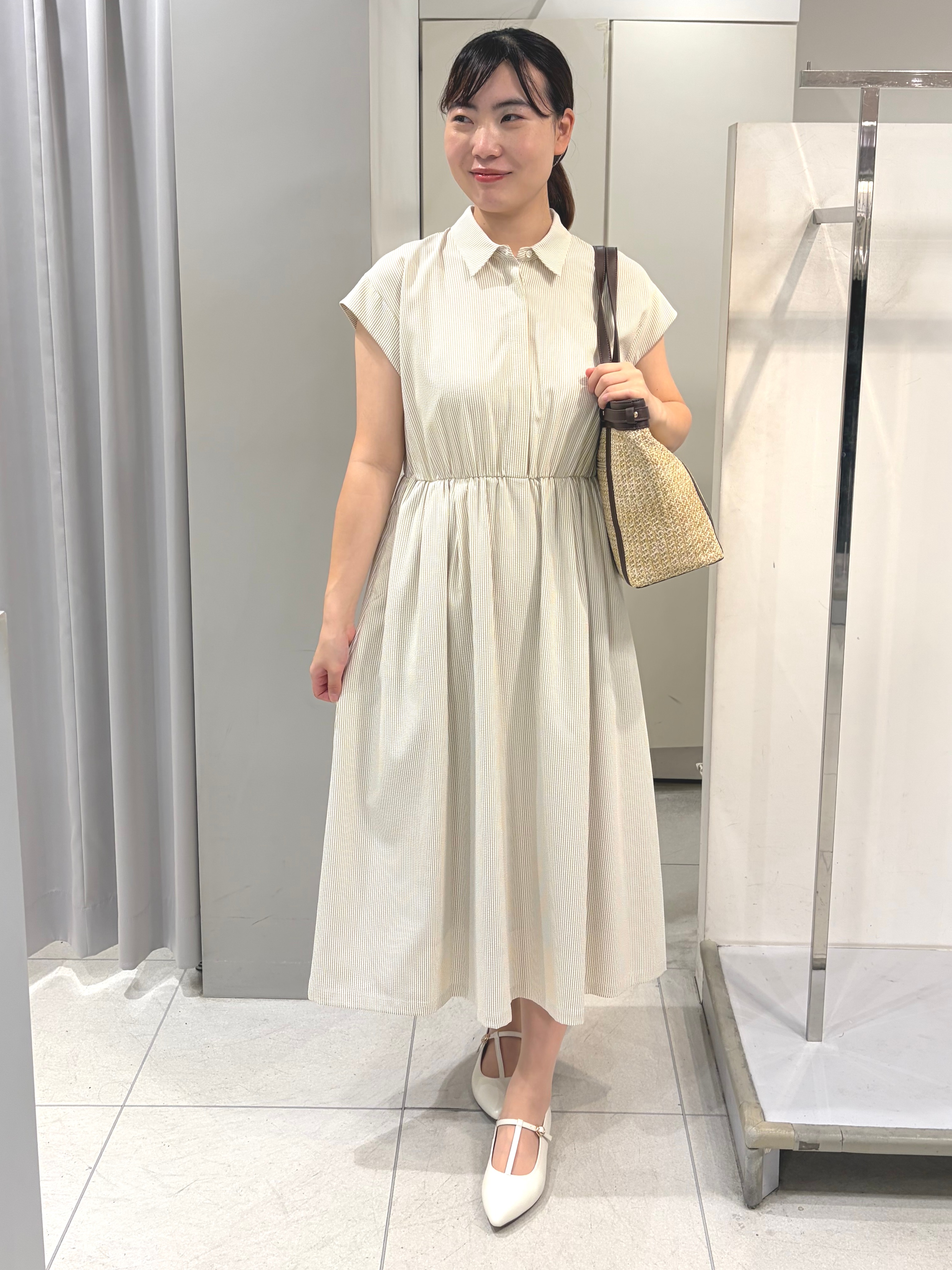 AZUSAさんの「Reflect｜フレンチスリーブシャツワンピース」を使ったコーディネート