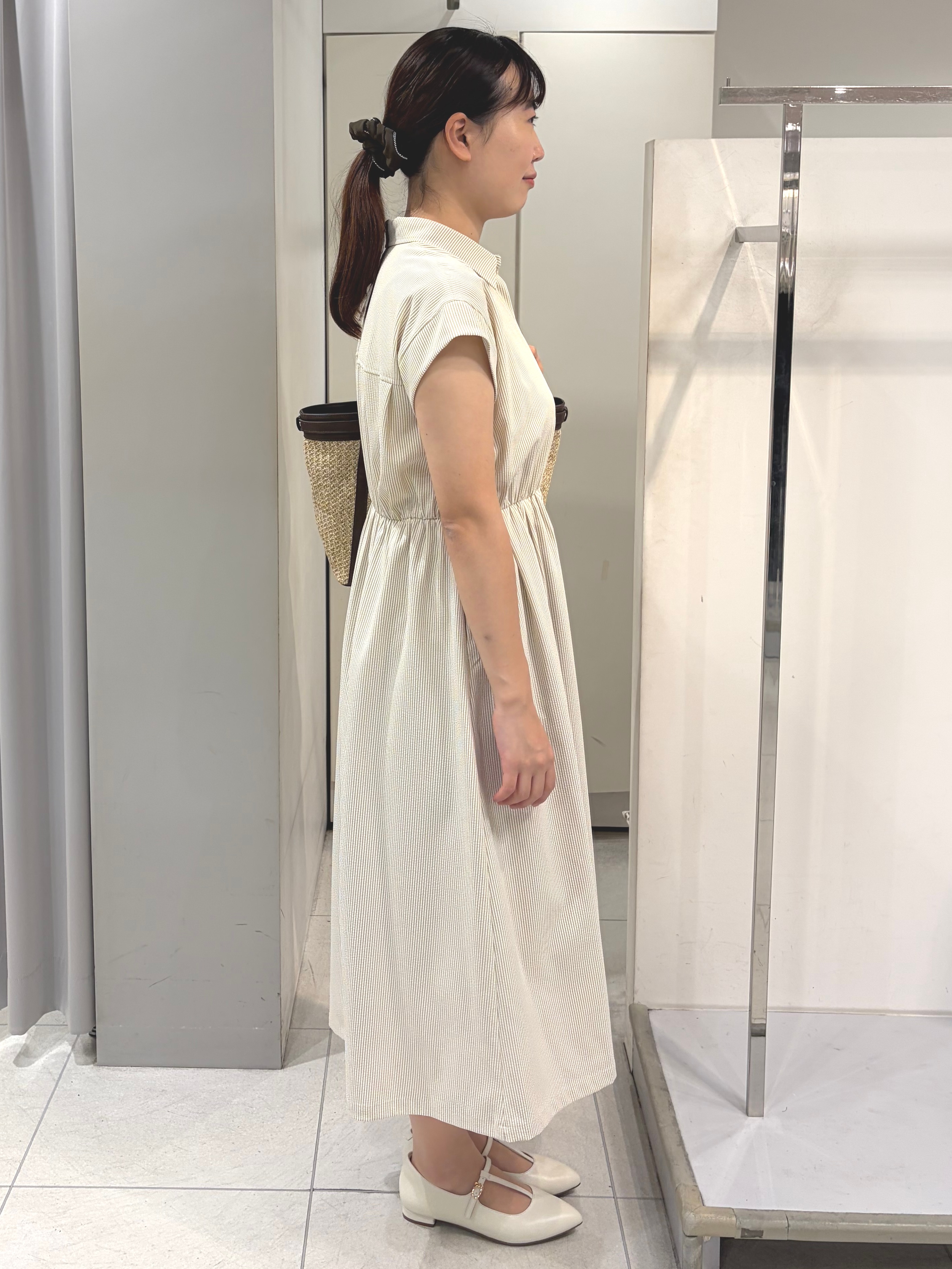 AZUSAさんの「Reflect｜フレンチスリーブシャツワンピース」を使ったコーディネート