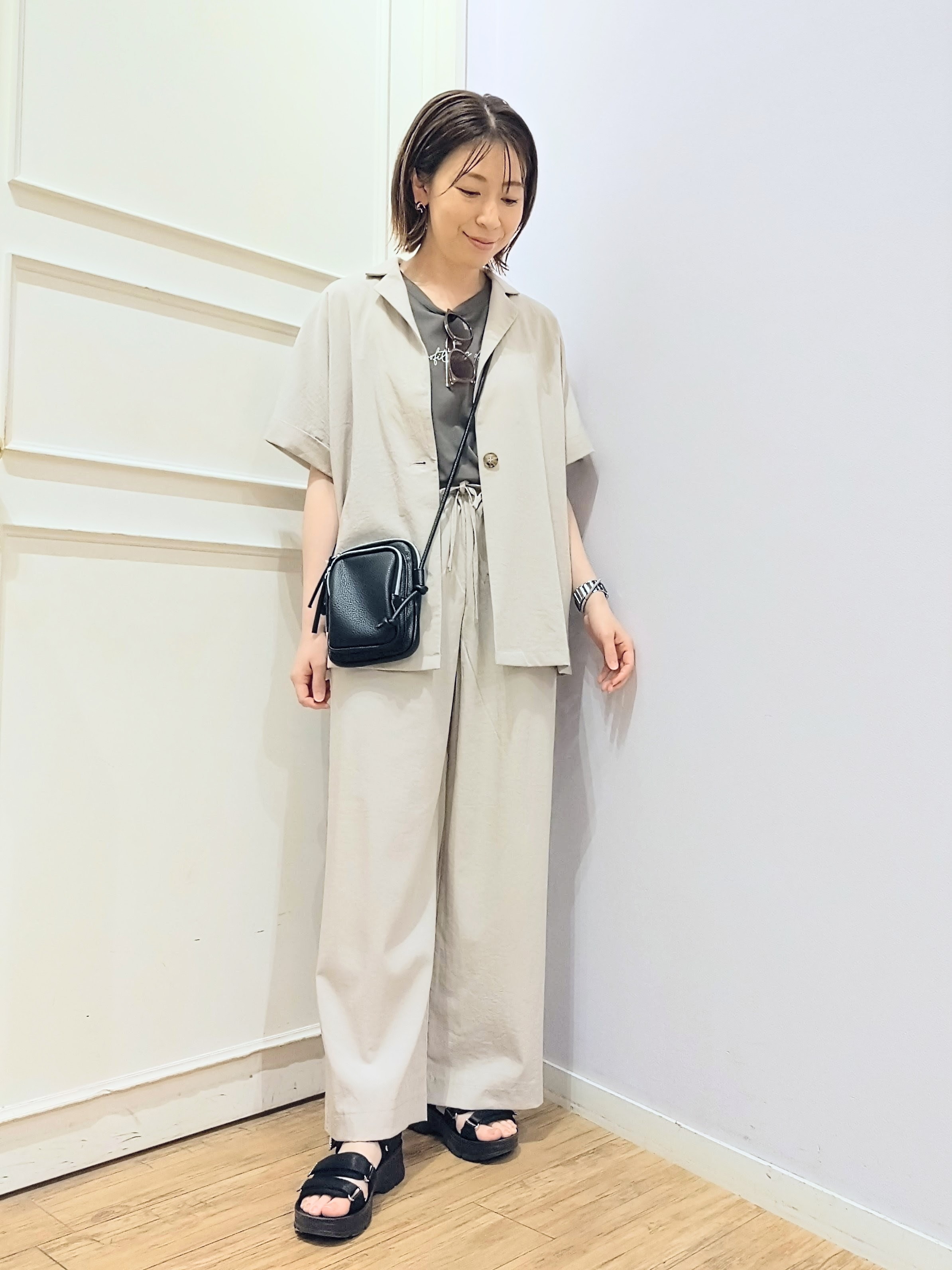 miomioさんの「SHOO･LA･RUE｜【高レビュー/洗濯機可/セットアップ可】軽凛(かろりん) ひんやり半袖ジャケット」を使ったコーディネート