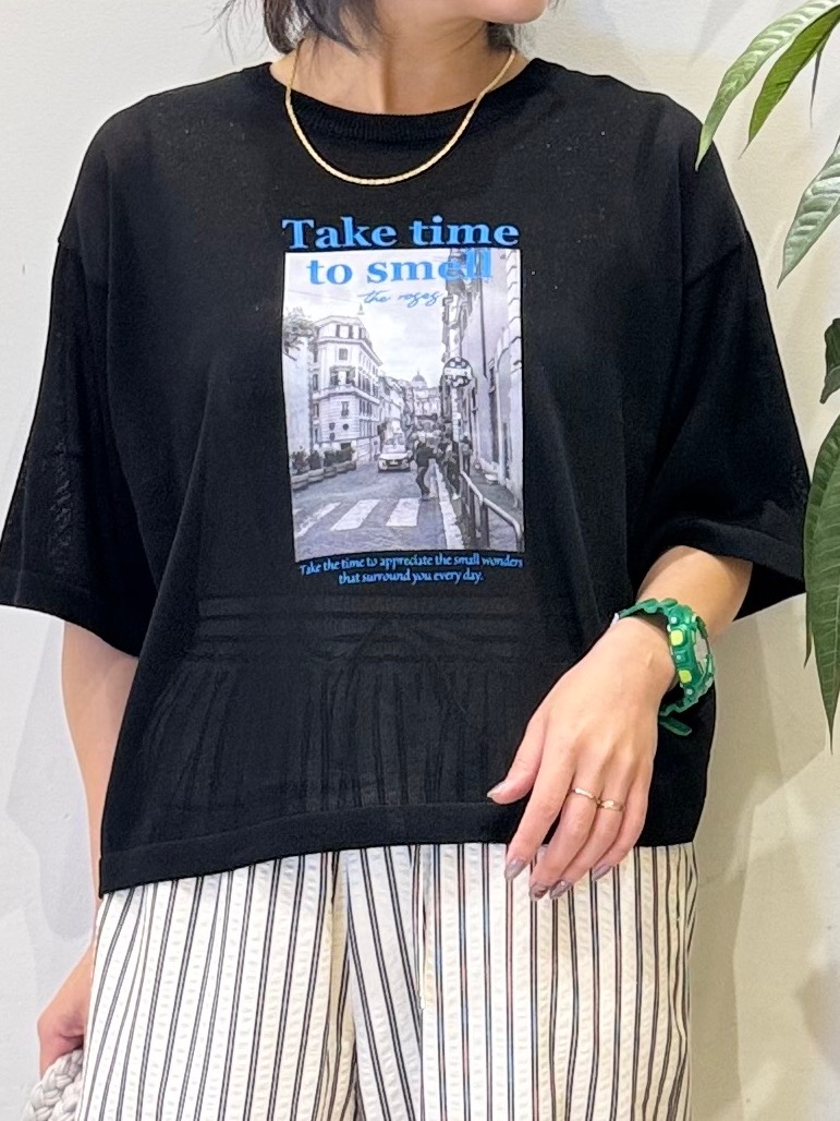 misakiさんの「SHOO･LA･RUE｜【体型カバー】程よい透け感 デザインアソート 5分袖シアーニット」を使ったコーディネート