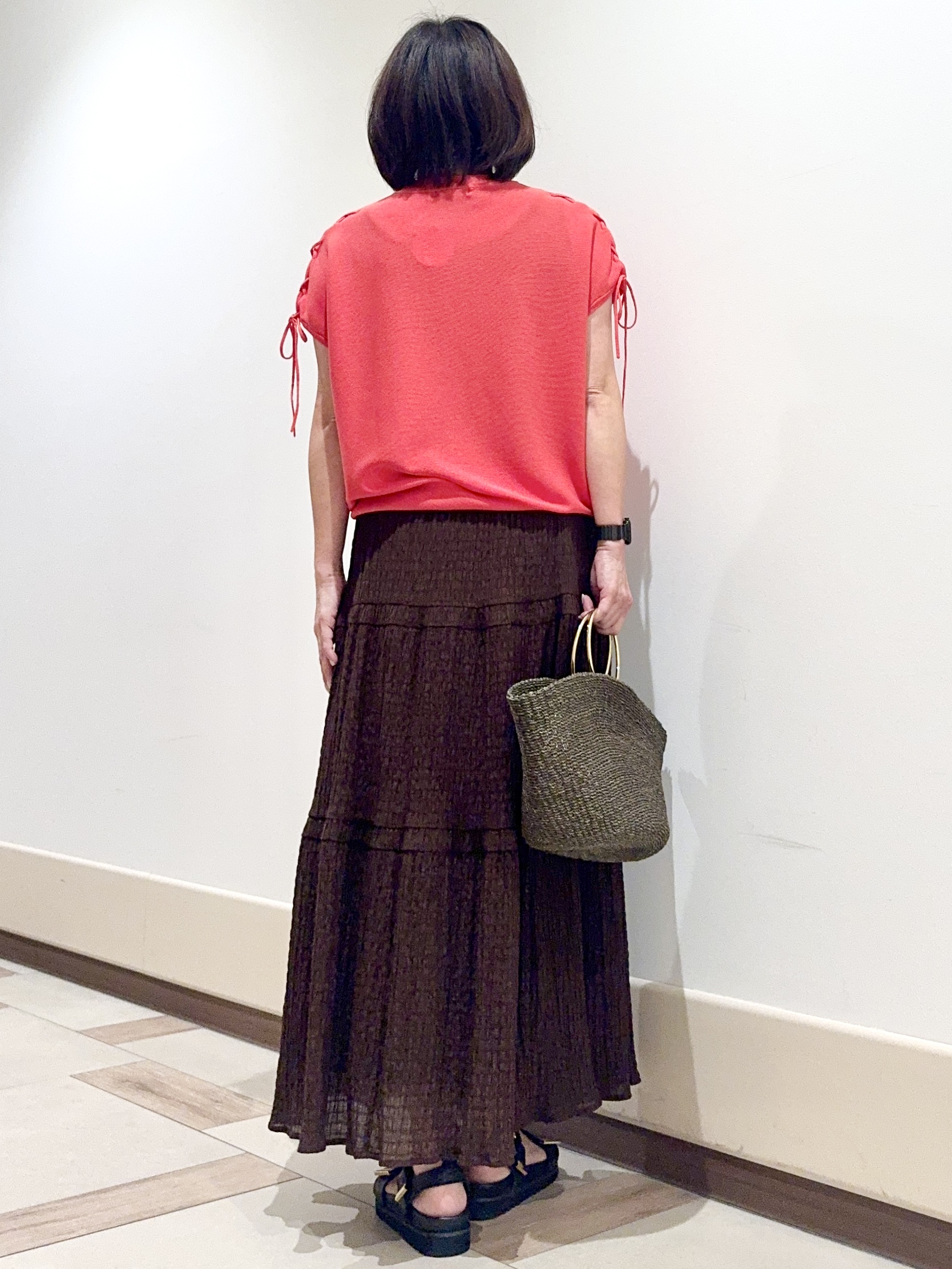 kaeさんの「Reflect｜レースアップスリーブデザインニット」を使ったコーディネート