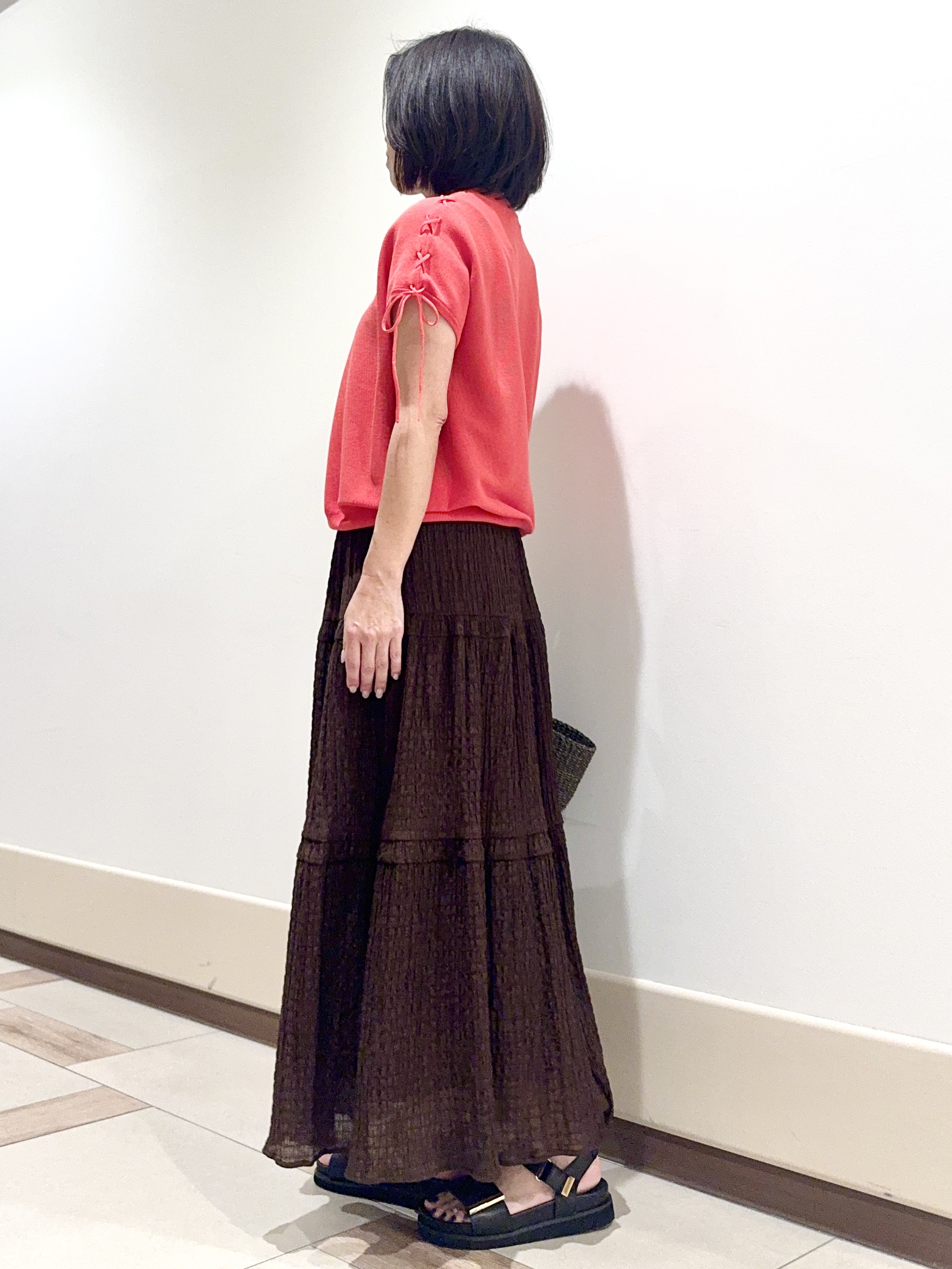 kaeさんの「Reflect｜レースアップスリーブデザインニット」を使ったコーディネート