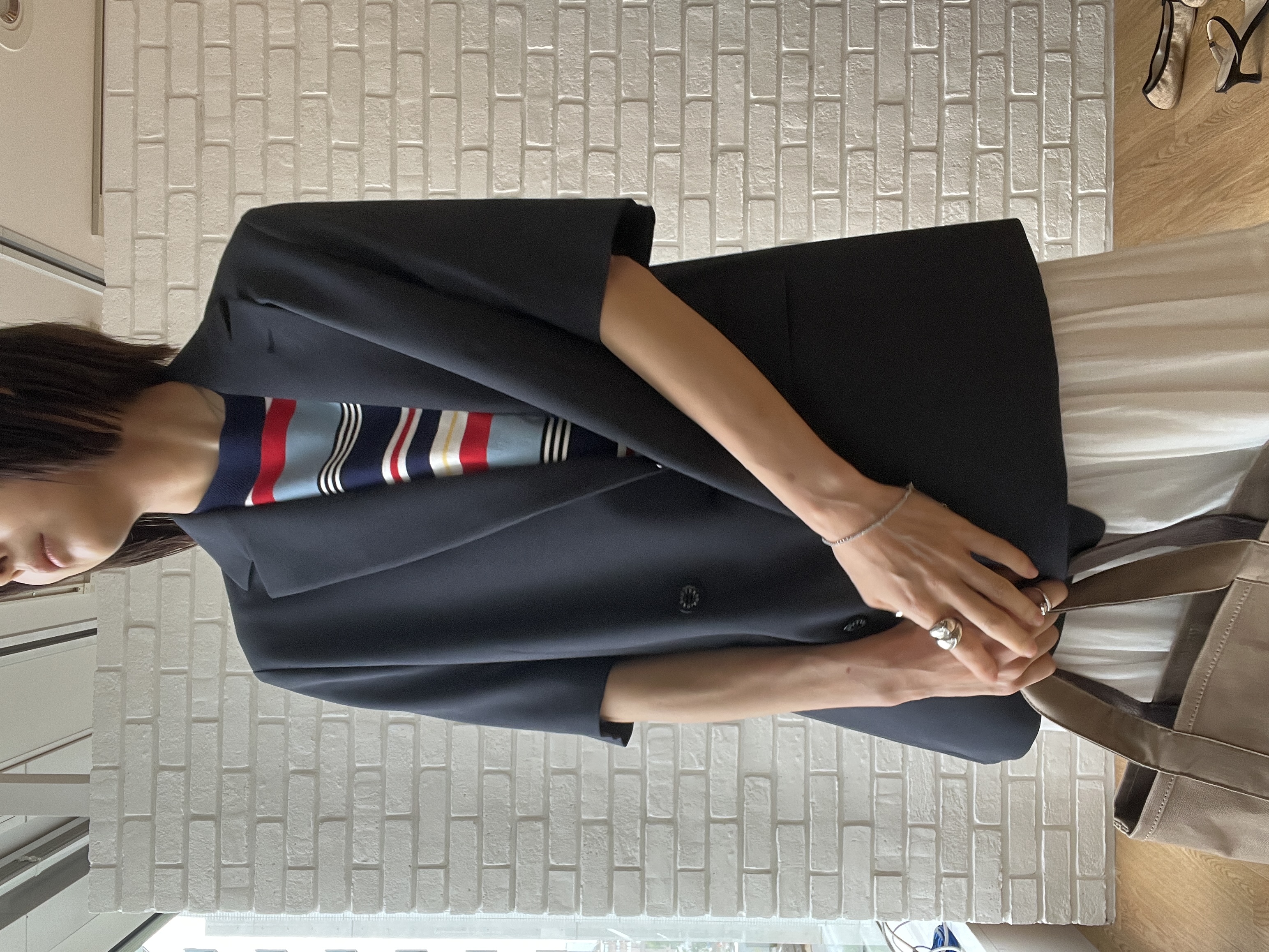 misaさんの「DRESSTERIOR｜【otonaMUSE5月号掲載】コットンシルクマルチボーダーニット」を使ったコーディネート