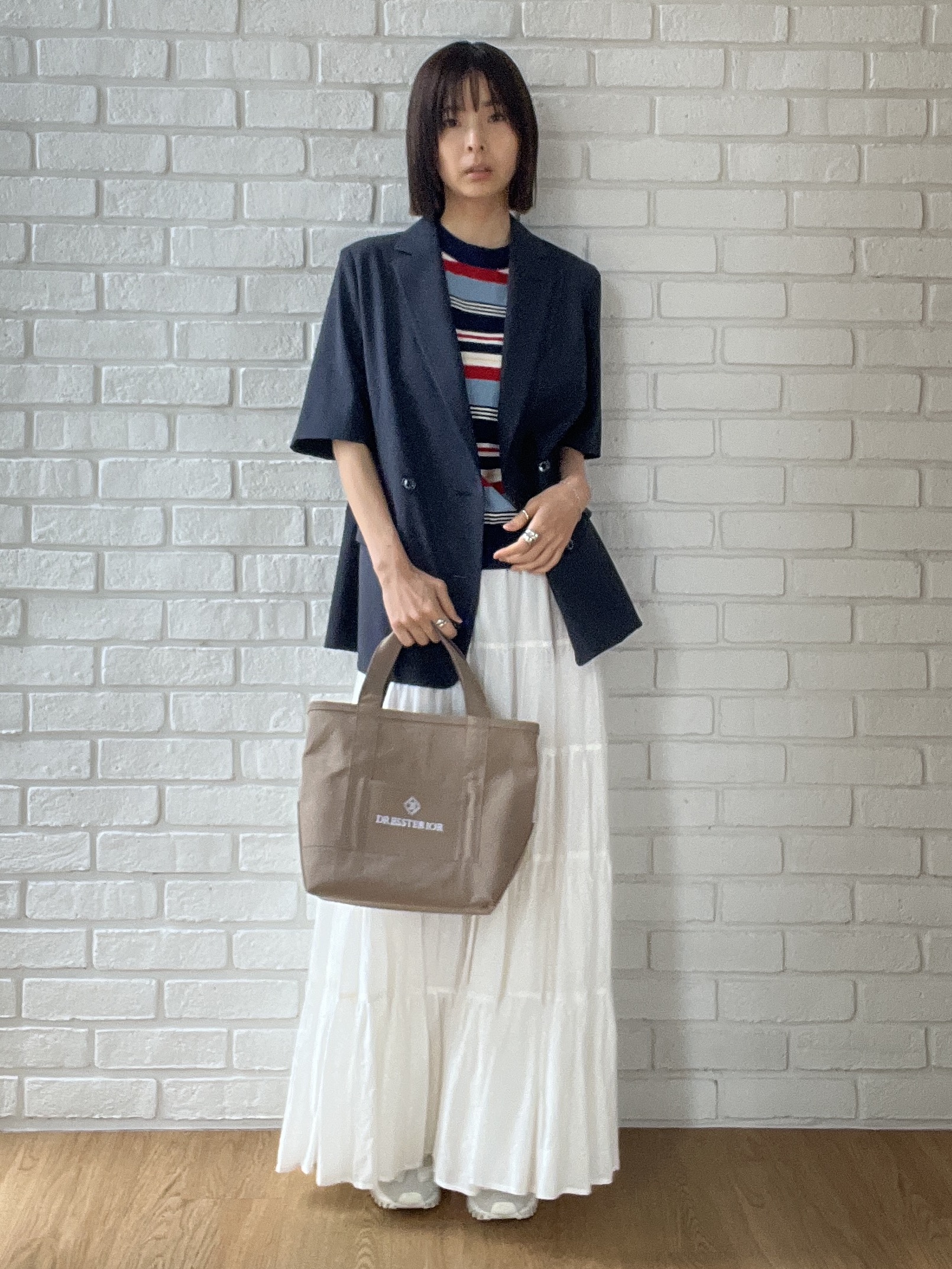 misaさんの「DRESSTERIOR｜【otonaMUSE5月号掲載】コットンシルクマルチボーダーニット」を使ったコーディネート