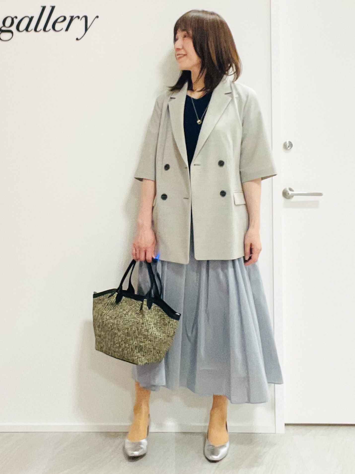 めいさんの「UNTITLED｜【シワになりにくい/セットアップ可/接触冷感】ハーフスリーブジャケット」を使ったコーディネート