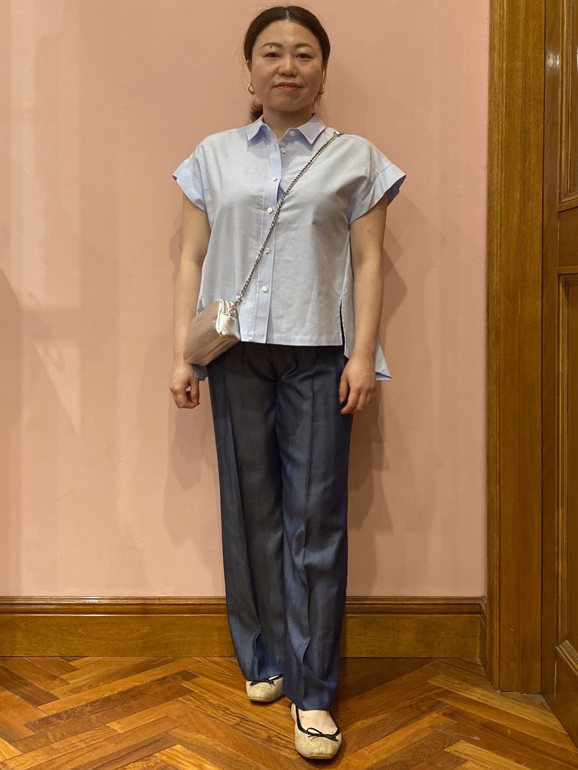 Ayano.Kさんの「DRESSTERIOR｜【毎年人気/ウォッシャブル】バックフレア ストライプシャツ」を使ったコーディネート