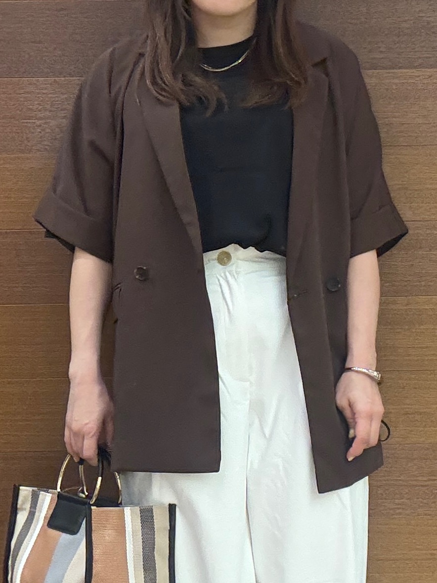 maichiさんの「OPAQUE.CLIP｜【接触冷感／吸水速乾／防シワ】リネンライクテーラードジャケット《洗濯機OK》」を使ったコーディネート