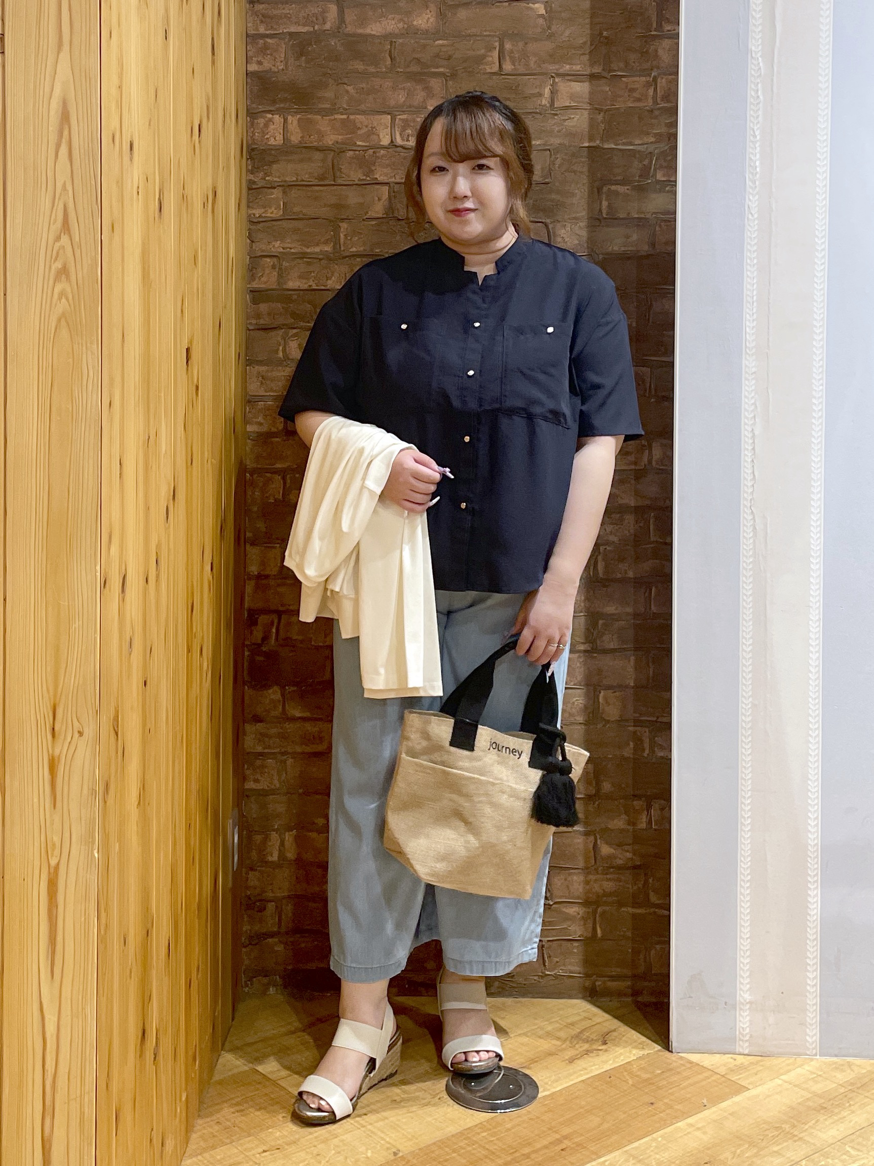 Risaさんの「SHOO･LA･RUE｜【ひんやり/UV/S-LL】着ごこちなめらか カノコ編みカーディガン」を使ったコーディネート