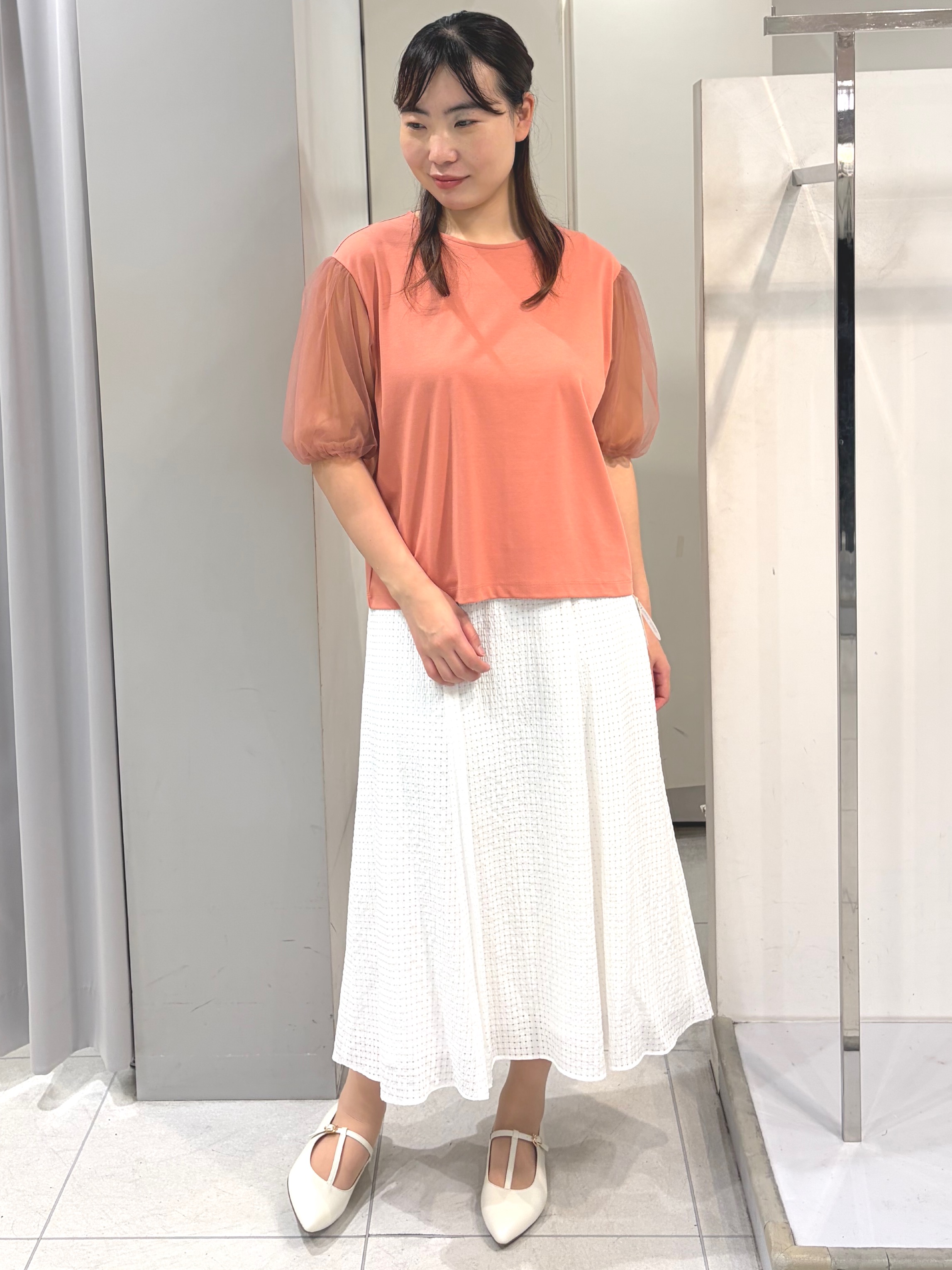 AZUSAさんの「Reflect｜【UVカット／接触冷感／吸水速乾】チュールスリーブプルオーバー」を使ったコーディネート