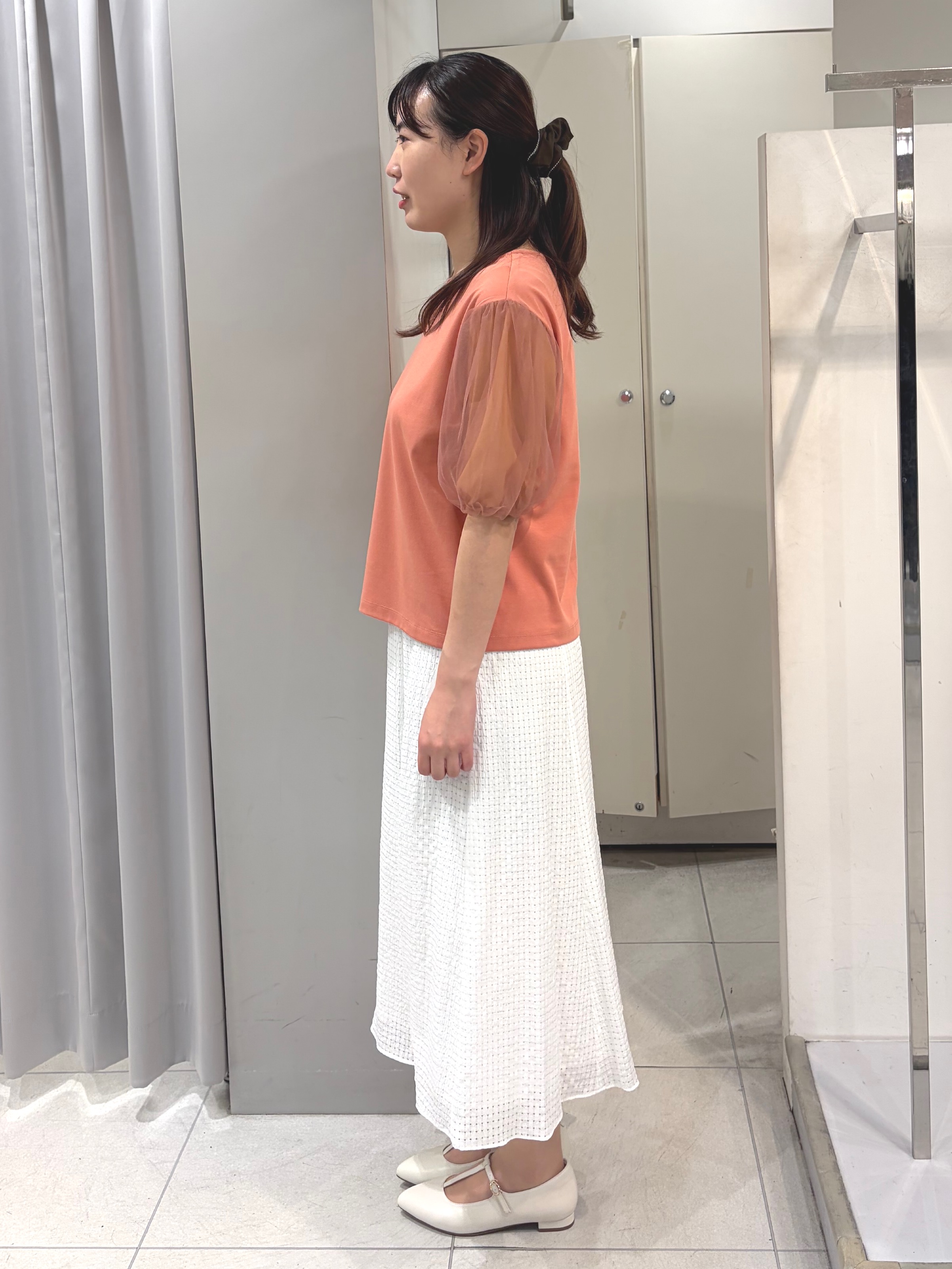 AZUSAさんの「Reflect｜【UVカット／接触冷感／吸水速乾】チュールスリーブプルオーバー」を使ったコーディネート