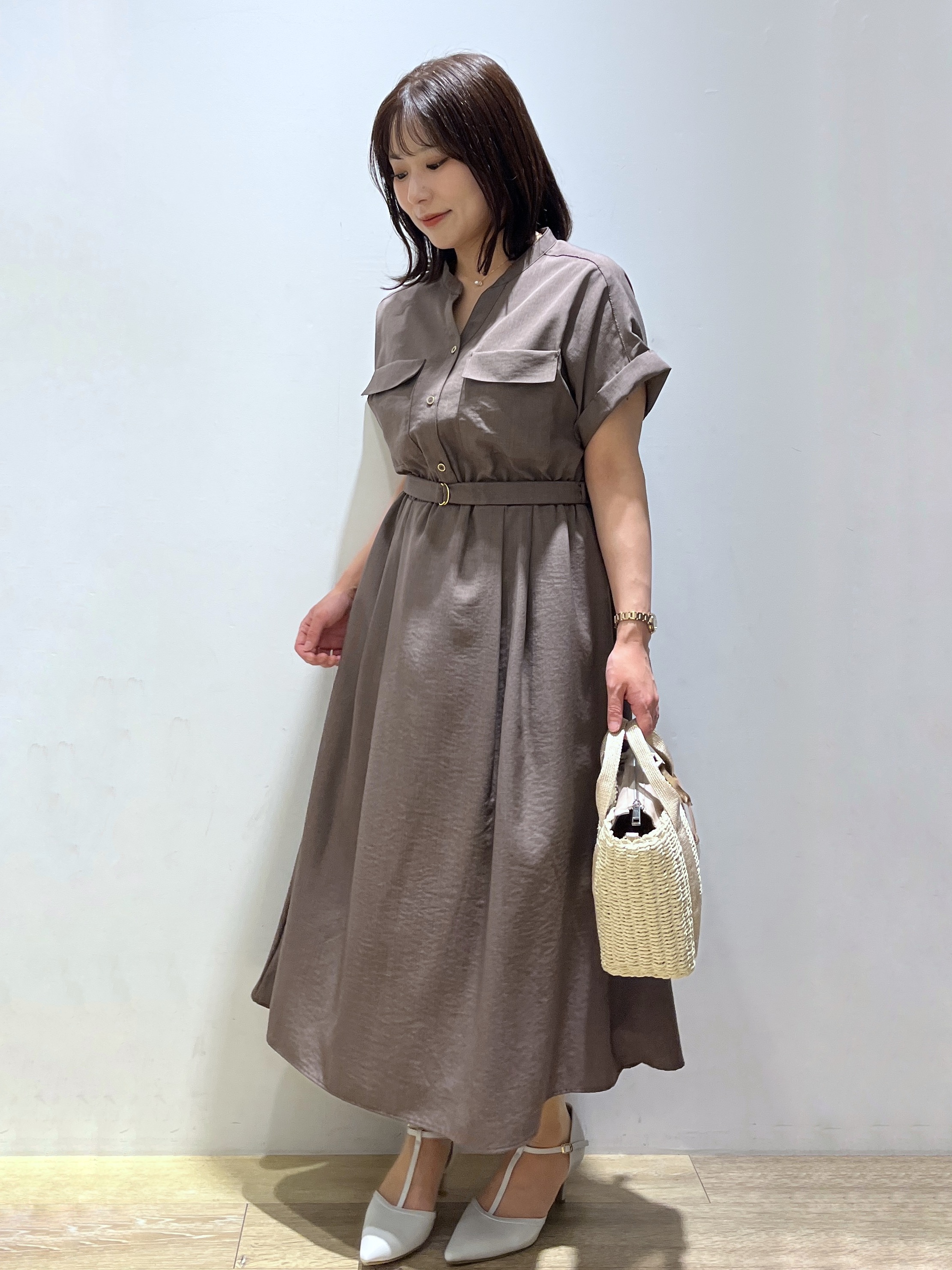 さやかさんの「index｜ダブルポケットスキッパーワンピース【防シワ／洗濯機OK】《XS～3L／6col》」を使ったコーディネート