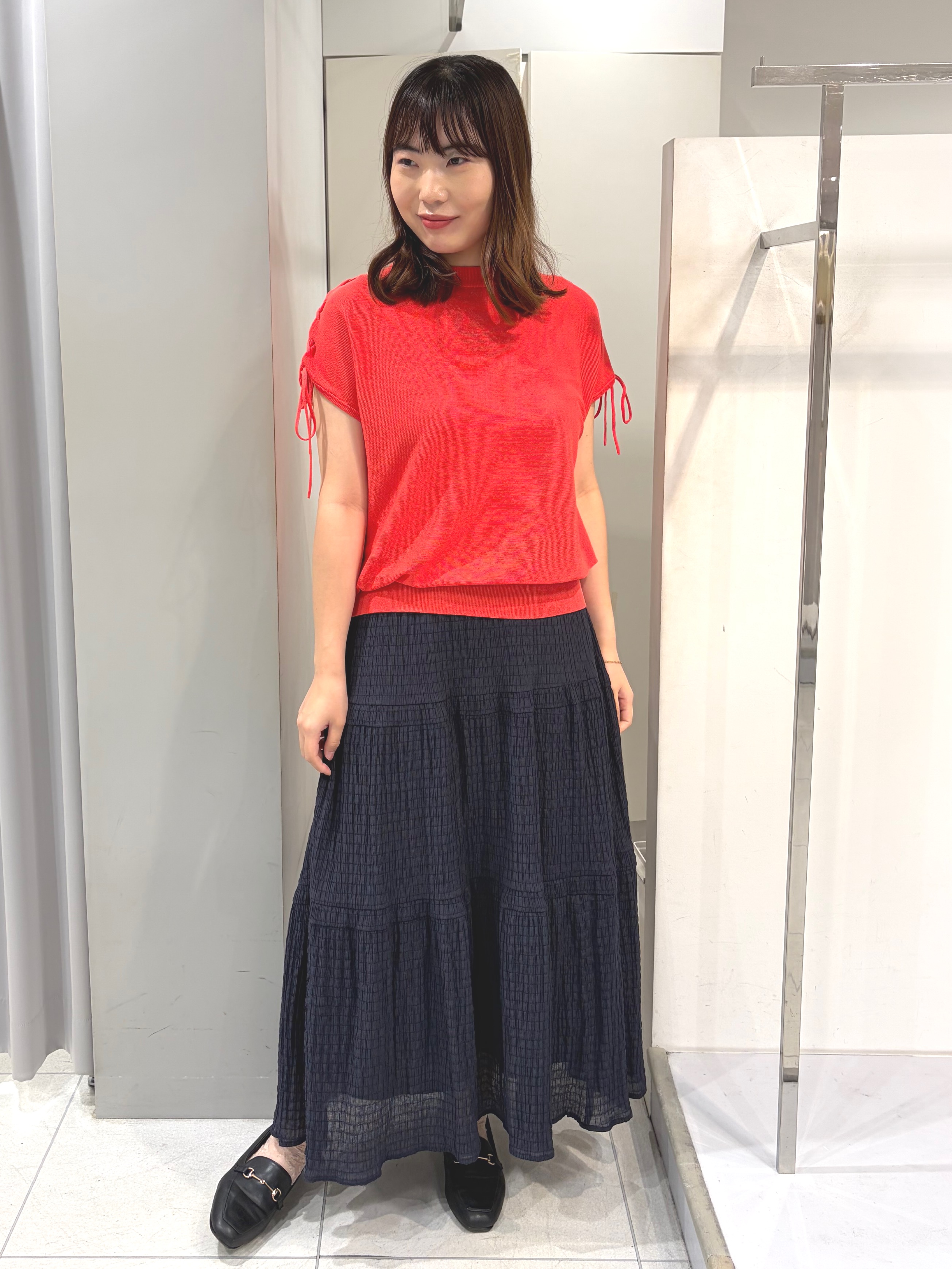 AZUSAさんの「Reflect｜レースアップスリーブデザインニット」を使ったコーディネート