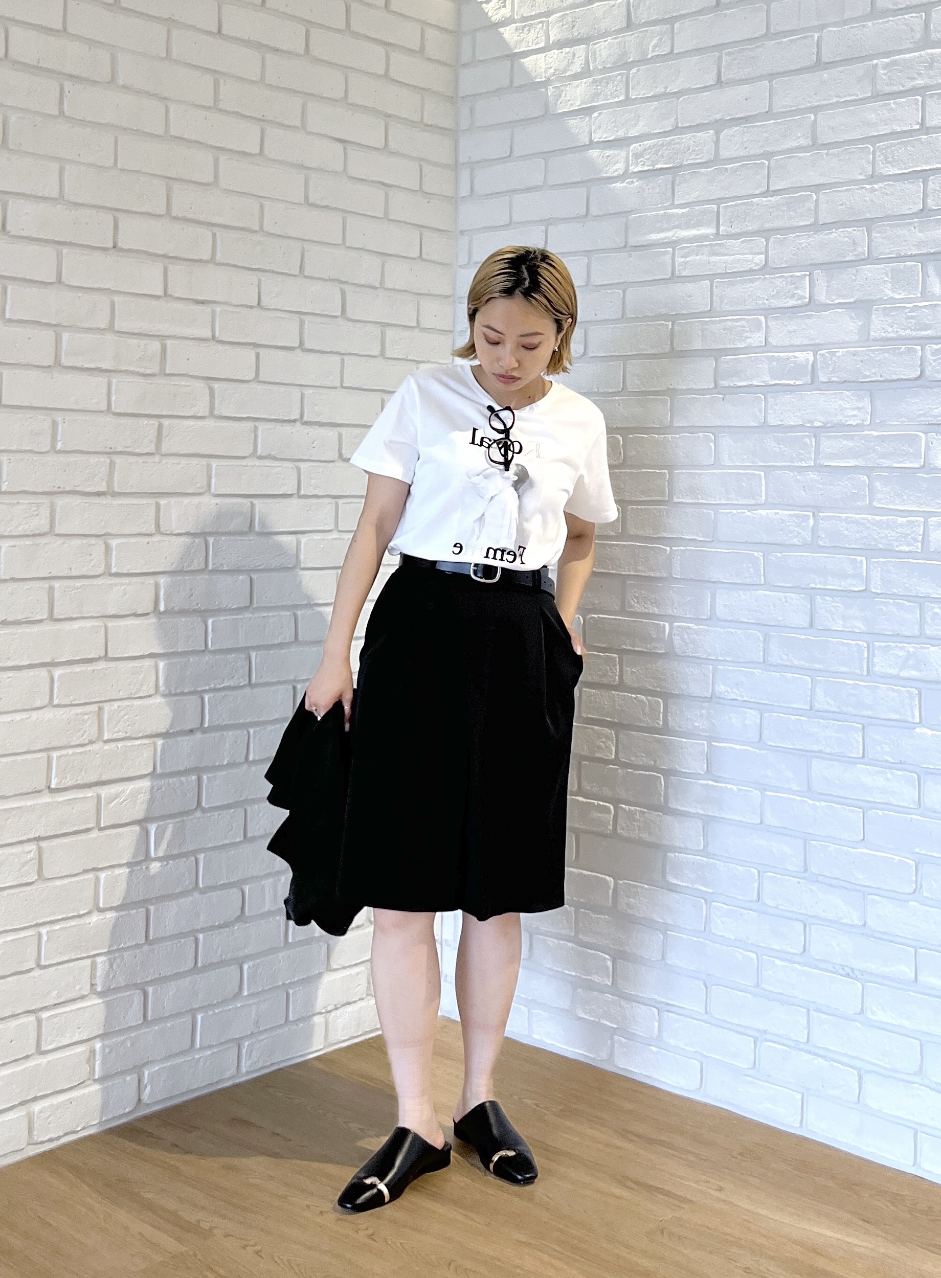 Harukaさんの「INDIVI｜タイポグラフィTシャツ【接触冷感】」を使ったコーディネート