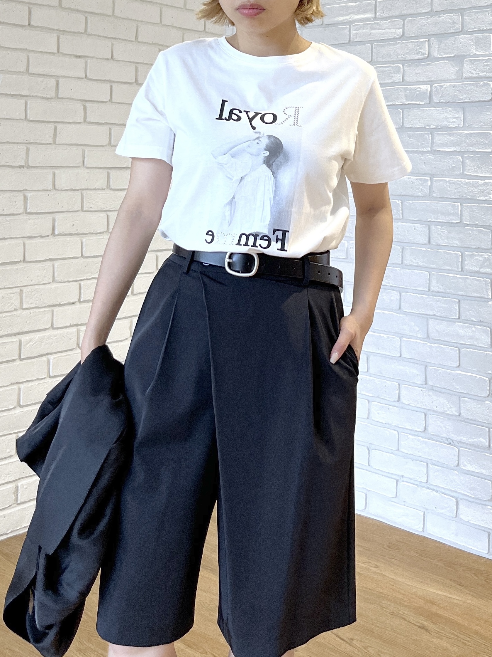 Harukaさんの「INDIVI｜タイポグラフィTシャツ【接触冷感】」を使ったコーディネート