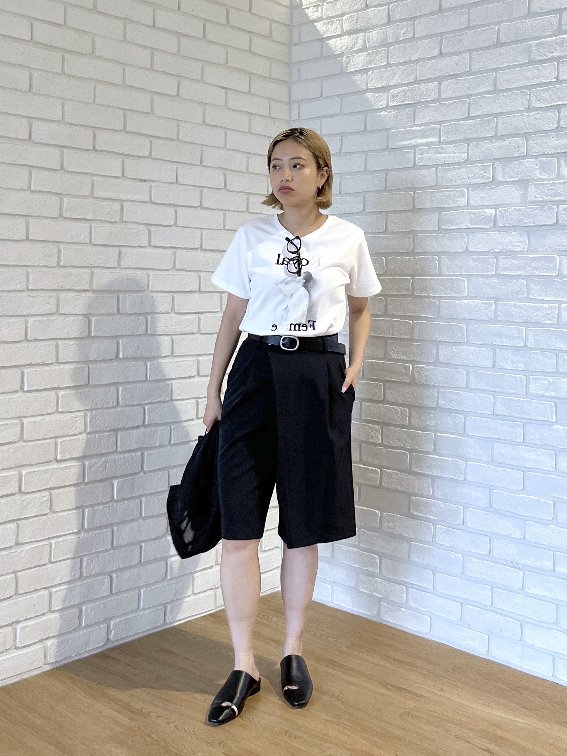 Harukaさんの「INDIVI｜タイポグラフィTシャツ【接触冷感】」を使ったコーディネート