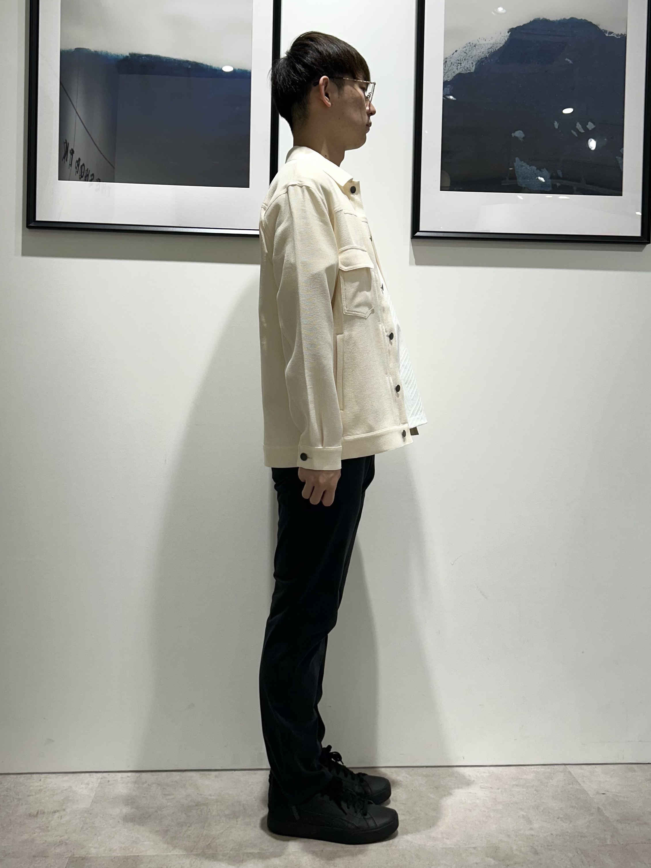 。さんの「THE SHOP TK｜パナマメッシュ シャツブルゾン 洗濯機OK／セットアップ可」を使ったコーディネート