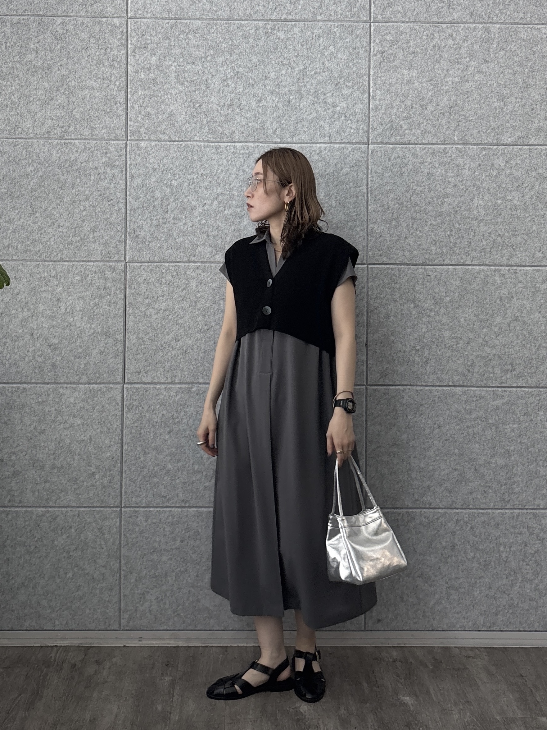 kotakiさんの「INDIVI｜Comfy SET UP｜スキッパーワンピース【通勤／接触冷感／UVカット】」を使ったコーディネート