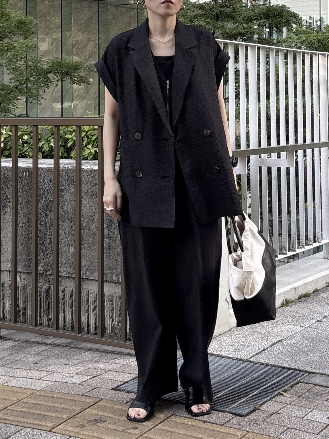 kotakiさんの「INDIVI｜ワッシャーシアーダブルジャケット」を使ったコーディネート